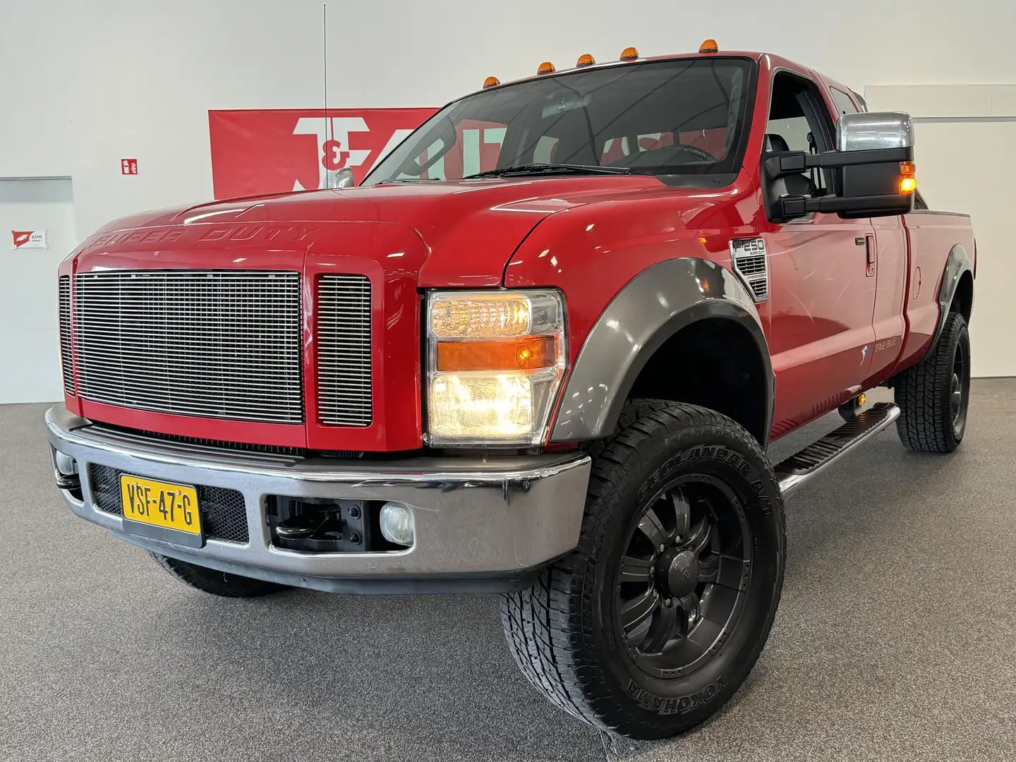 Ford F 250 6.4 SUPER DUTY, 4X4, LEER, NAVIGATIE, 355PK Roşu - 1