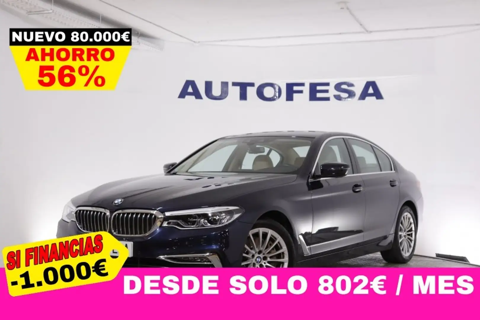 BMW Active Hybrid 5 I LUXURY 340cv AUTO 4P # NAVY, CUERO Černá - 1