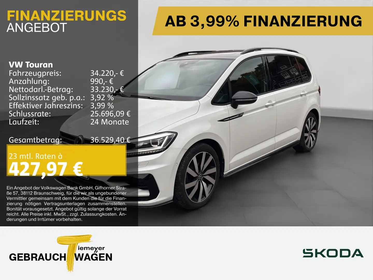 Volkswagen Touran 2.0 TDI DSG R-LINE BLACK 7-SITZE PANO ST. Blanc - 1