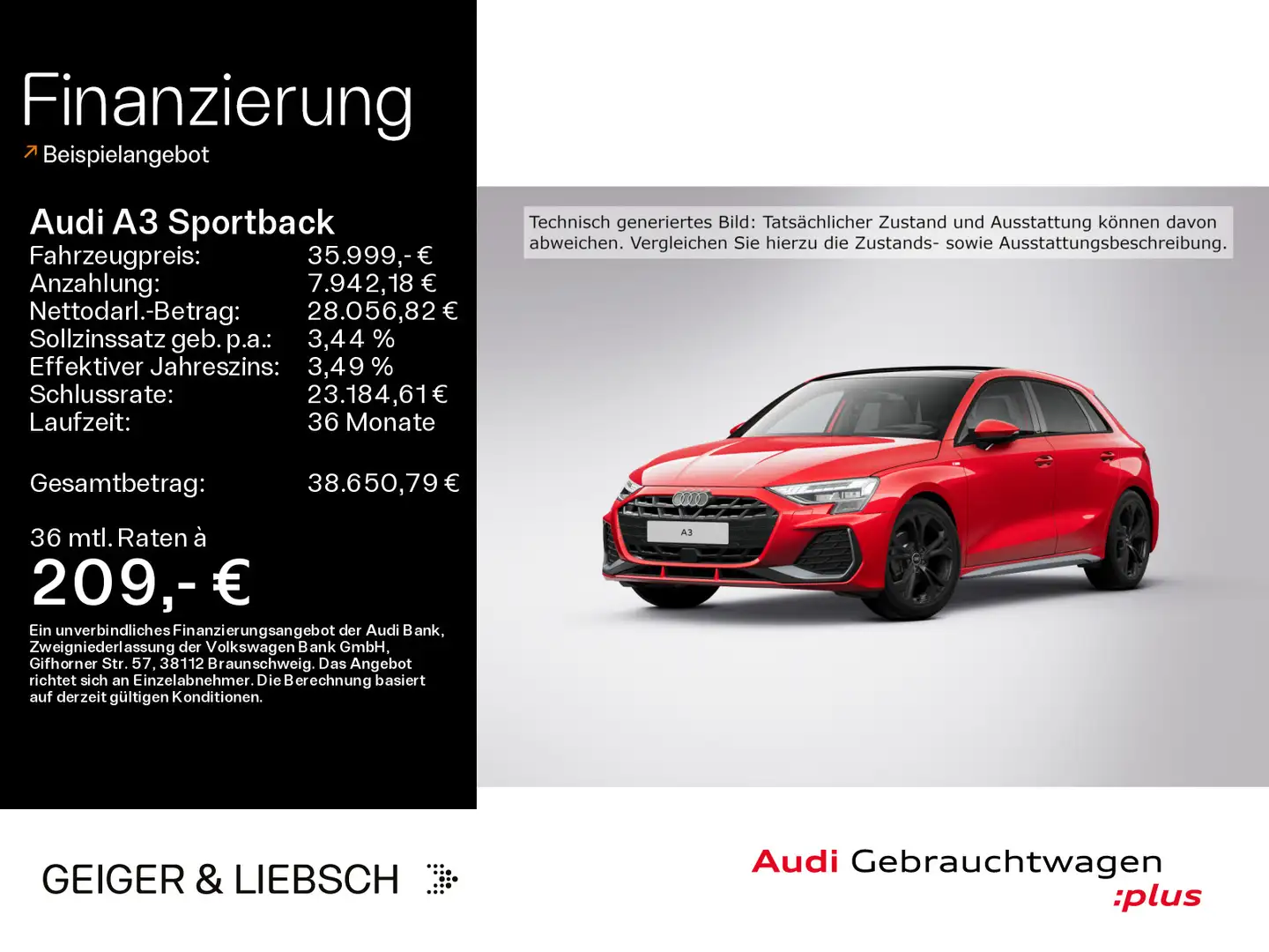 Audi A3 30 TFSI S-LINE*AHK*PANO*KAMERA*HUD* Rot - 1