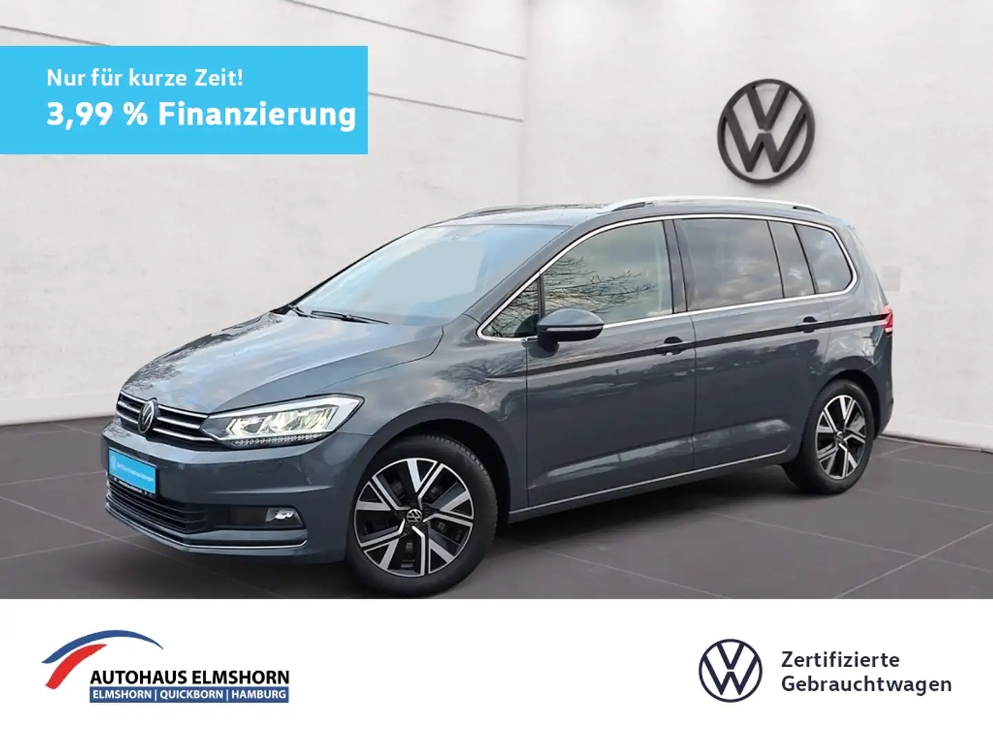 Volkswagen Touran Highline 2.0 TDI DSG 3,99% STANDHEI KAM NAV ACC A Grau - 1