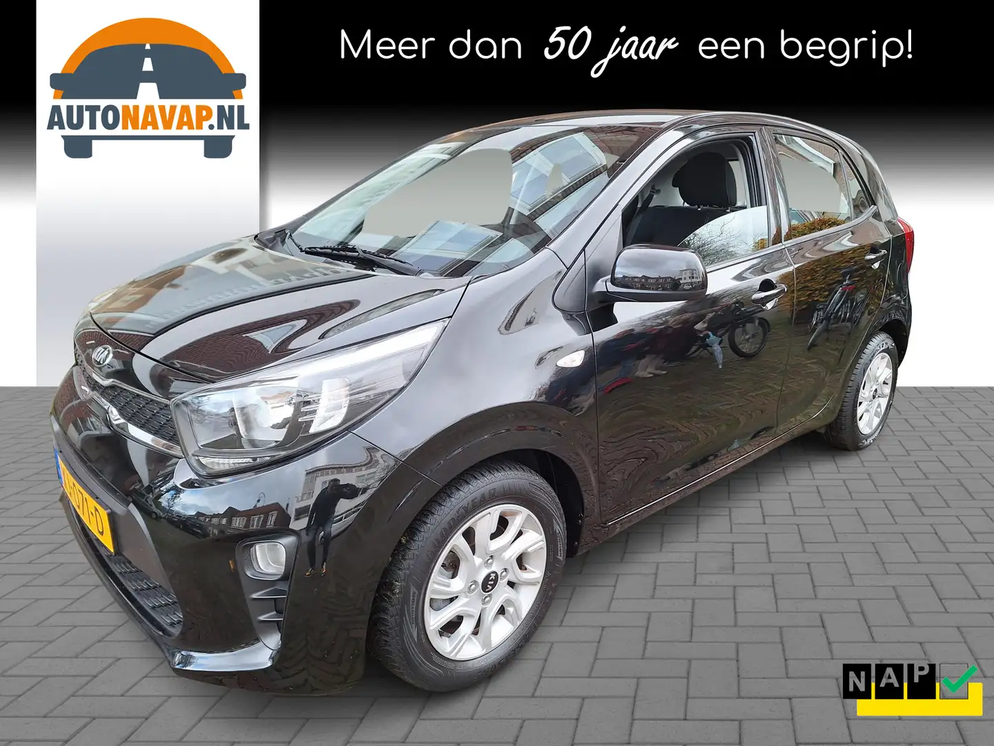 Kia Picanto 1.0 CVVT ComfortPlusLine Navigator /Camera/Navi/Ap Zwart - 1
