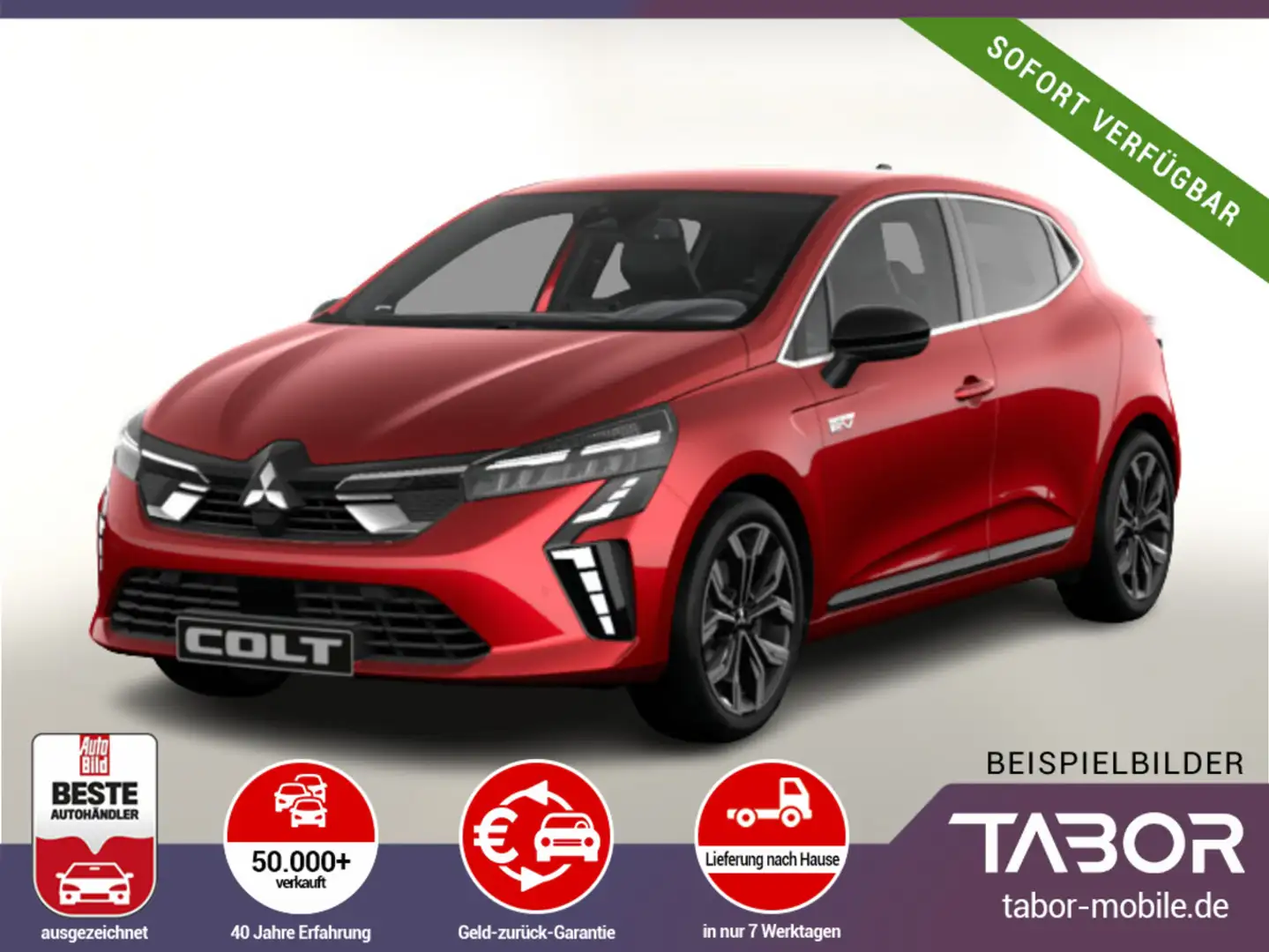 Mitsubishi Colt 1.6 HEV 143 Nav Bose ACC KeyL PDC 360° 17Z Rojo - 1