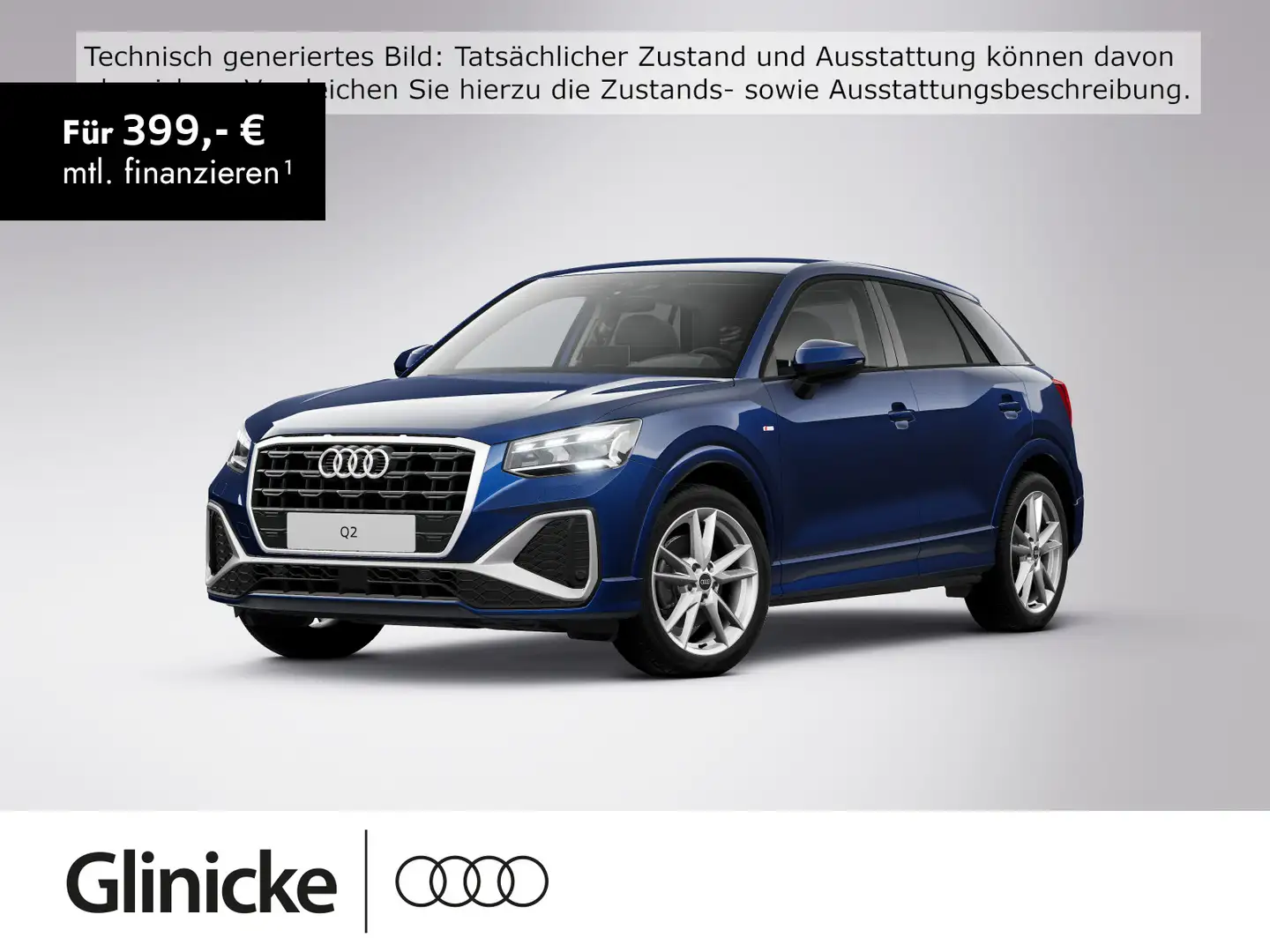Audi Q2 35 TDI S-tronic S line Matrix Smartphone Inte Blau - 1