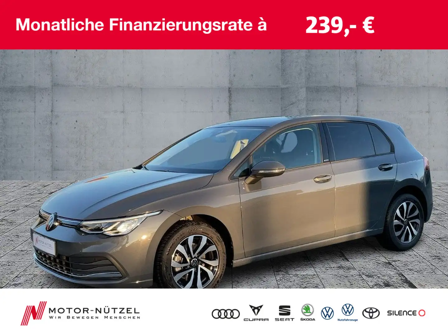 Volkswagen Golf VIII 1.0 TSI ACTIVE LED+ACC+SHZ+NAV+PDC+DAB Grau - 1