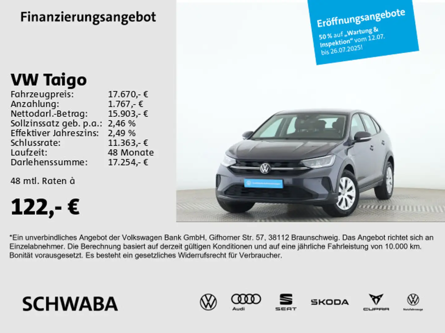 Volkswagen Taigo 1.0 TSI *VIRTUAL*LED*LANE*FRONT*16''* Grau - 1