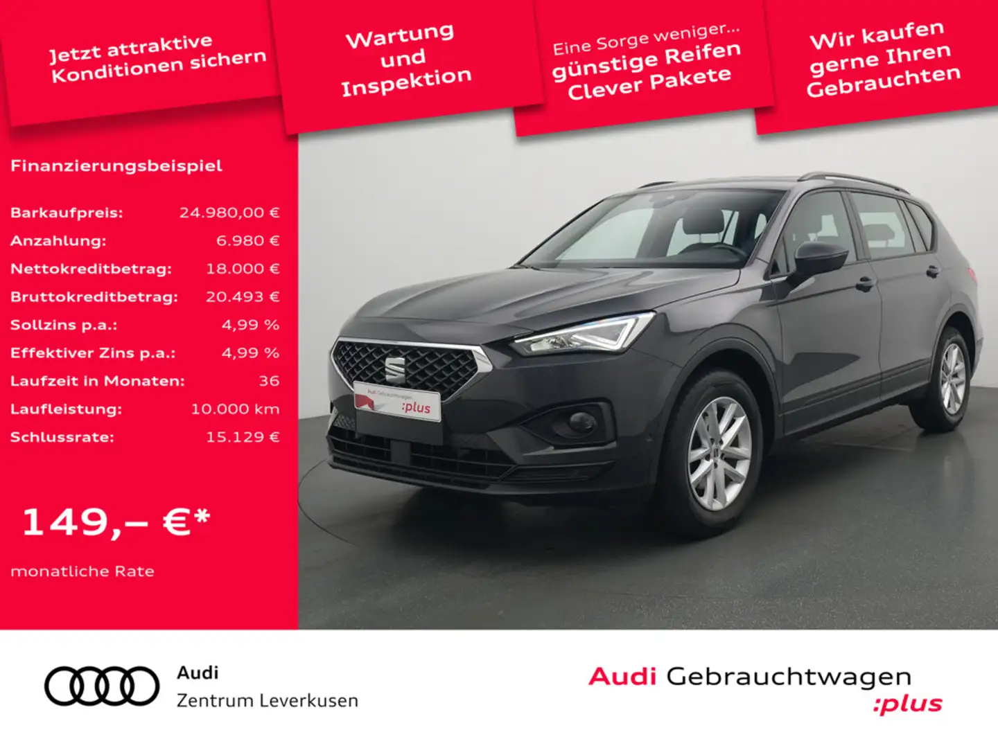 SEAT Tarraco Style NAVI VIRT AHK ACC KAM CARPLAY S Grau - 1