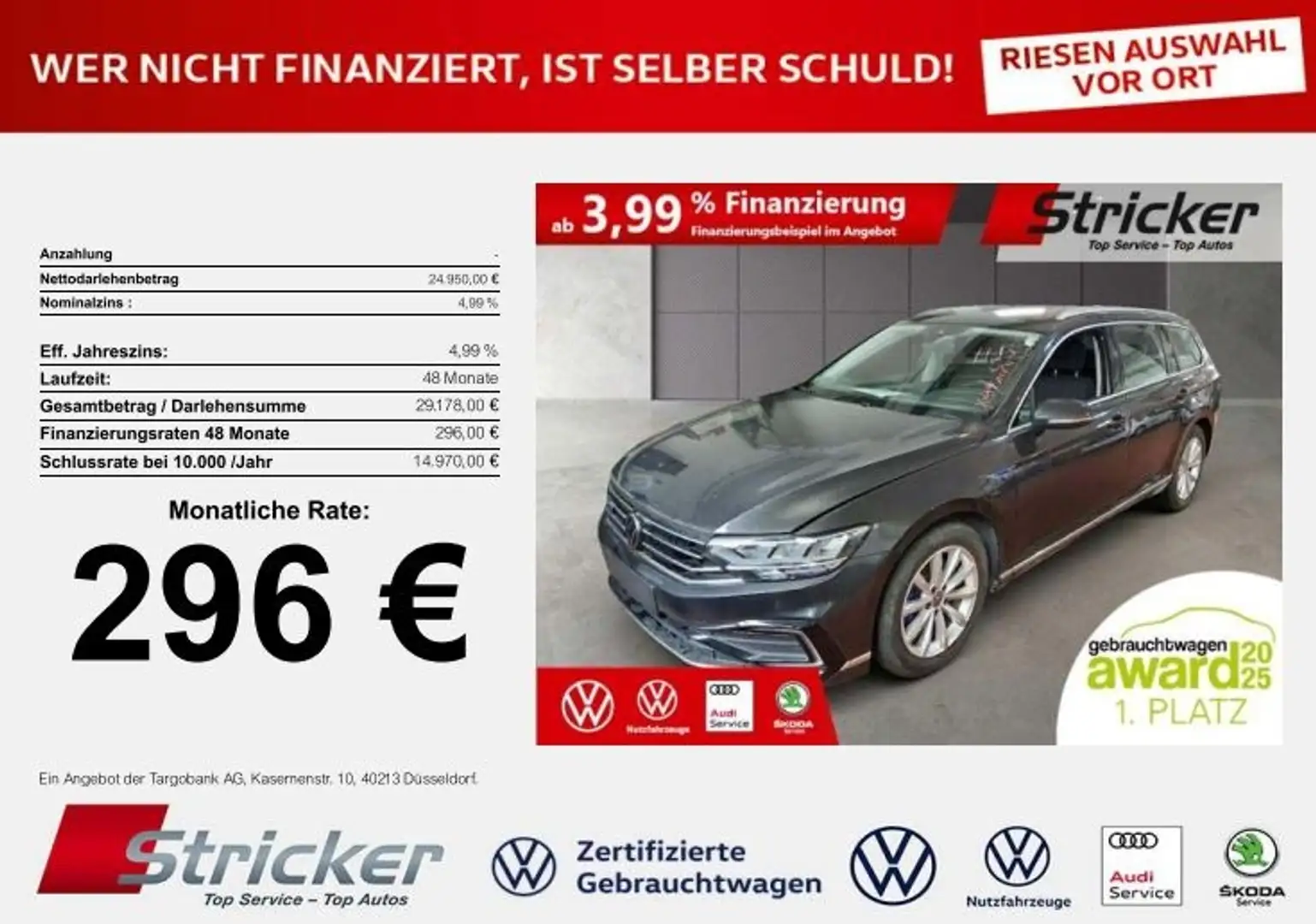 Volkswagen Passat Variant GTE 1.4TSI 296,-ohne Anzahlung Navi AHK Kamera Grau - 2