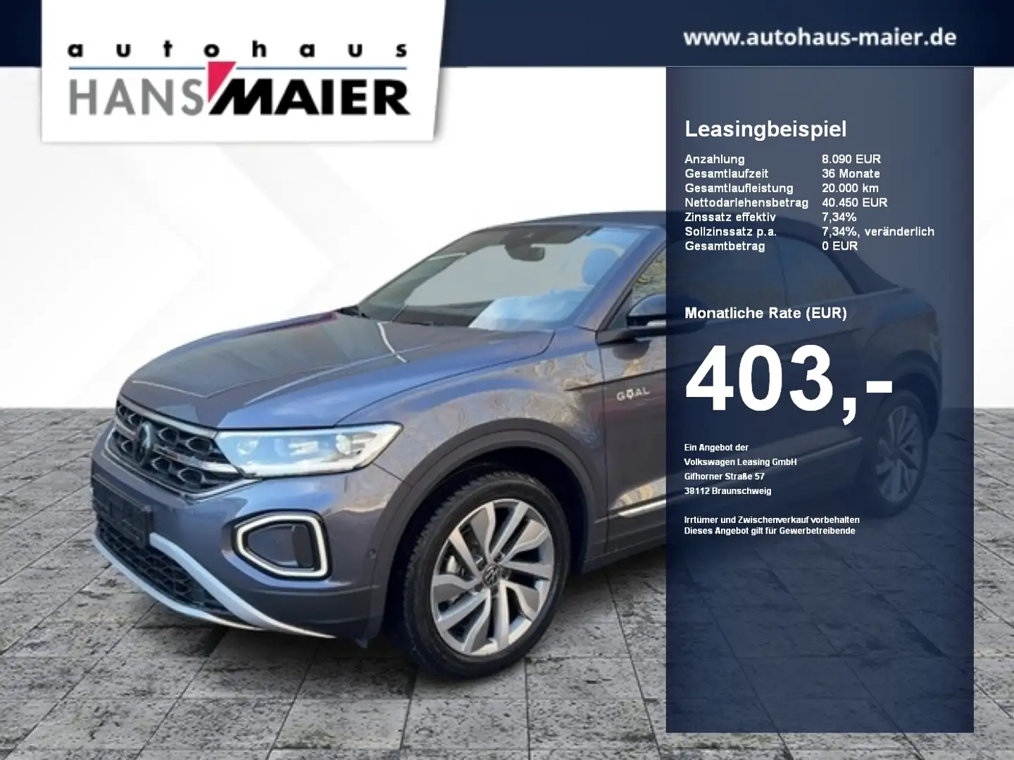 Volkswagen T-Roc Cabriolet  Goal 1.5 TSI DSG Navi LED+ Schwarz - 1