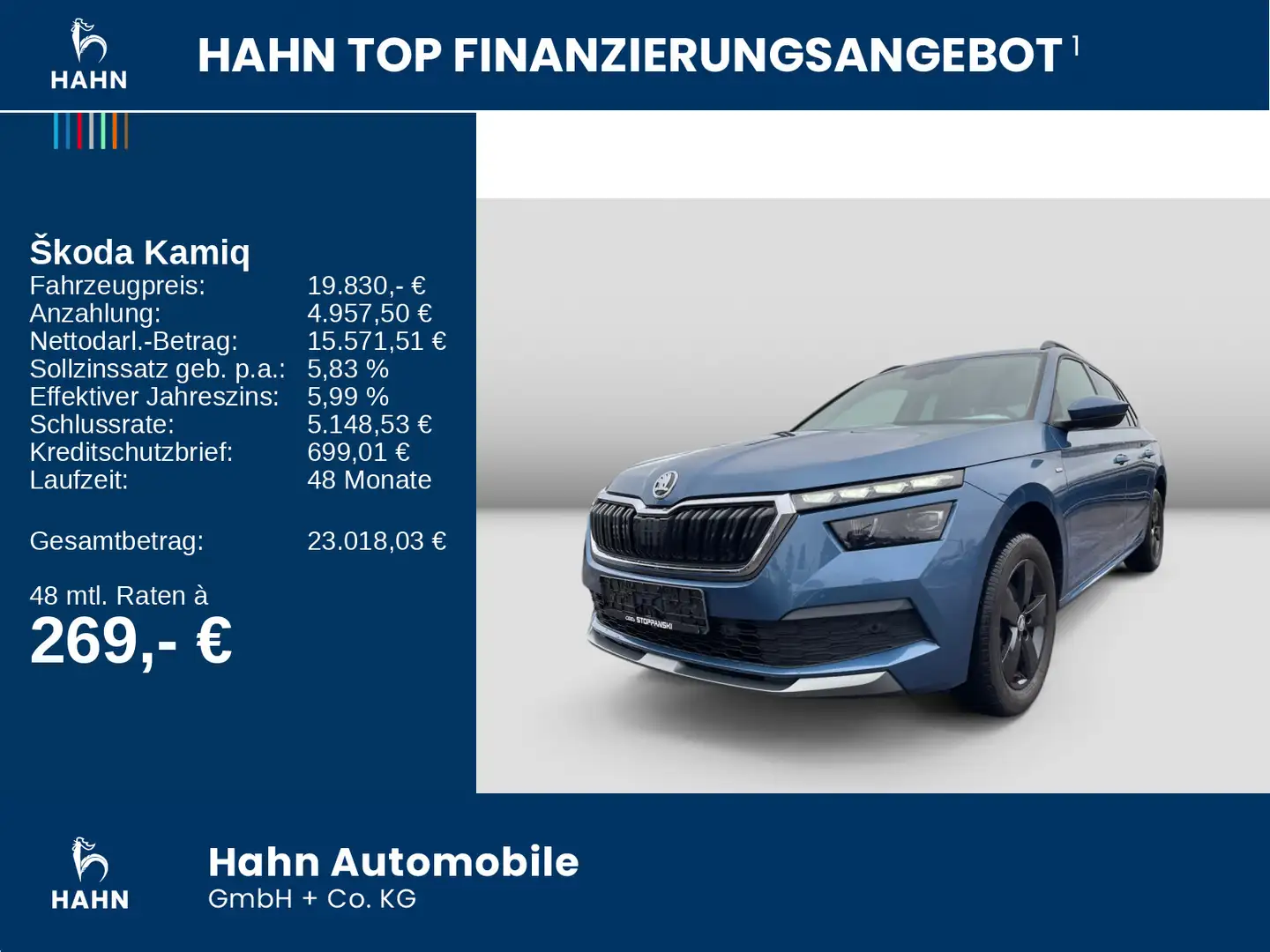 Skoda Kamiq Drive 125 1.5TSI DSG AHK Virtual LED CAM N Blau - 2