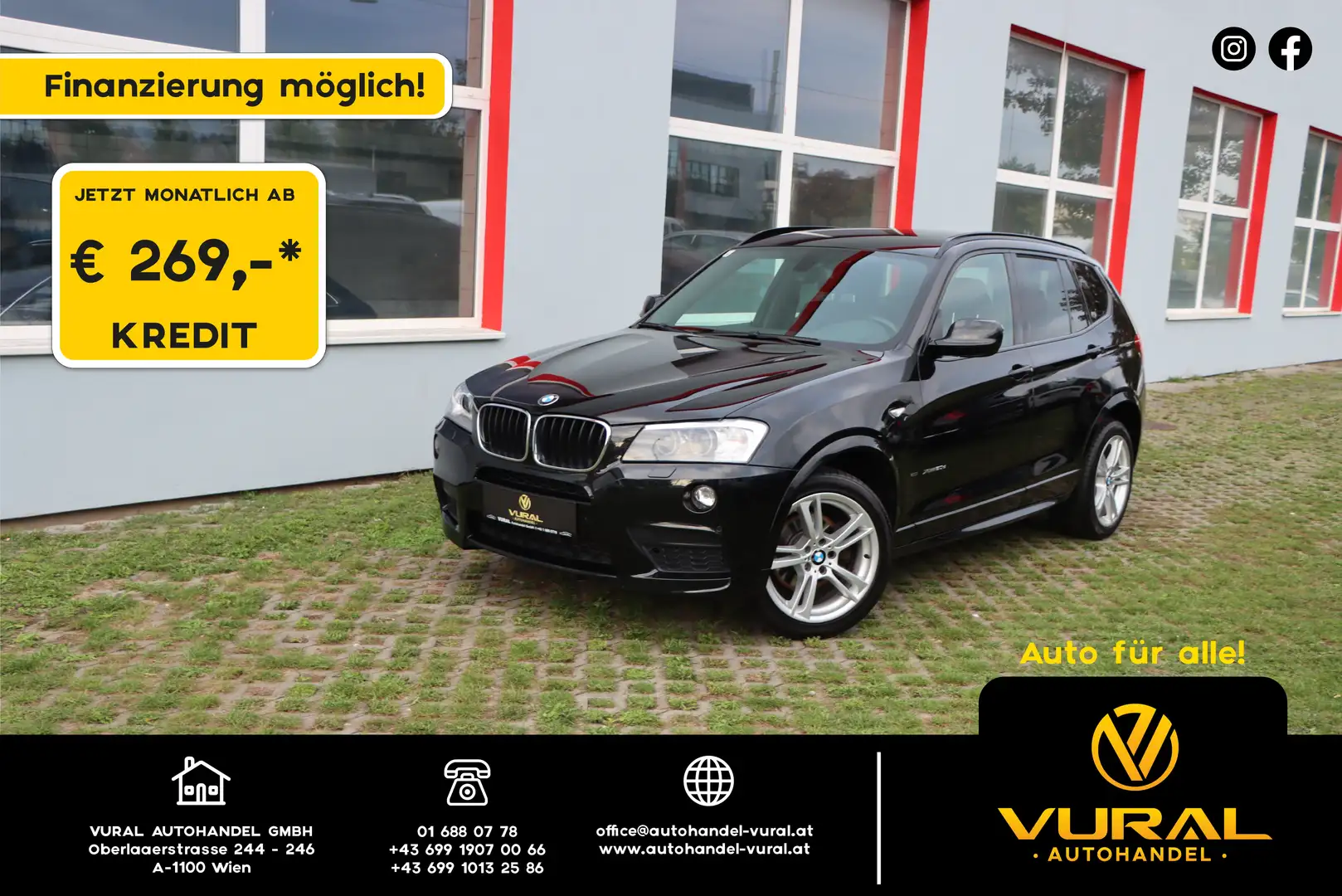 BMW X3 xDrive 20 d | M-Paket | LEDER | NAVI | LED | Noir - 1