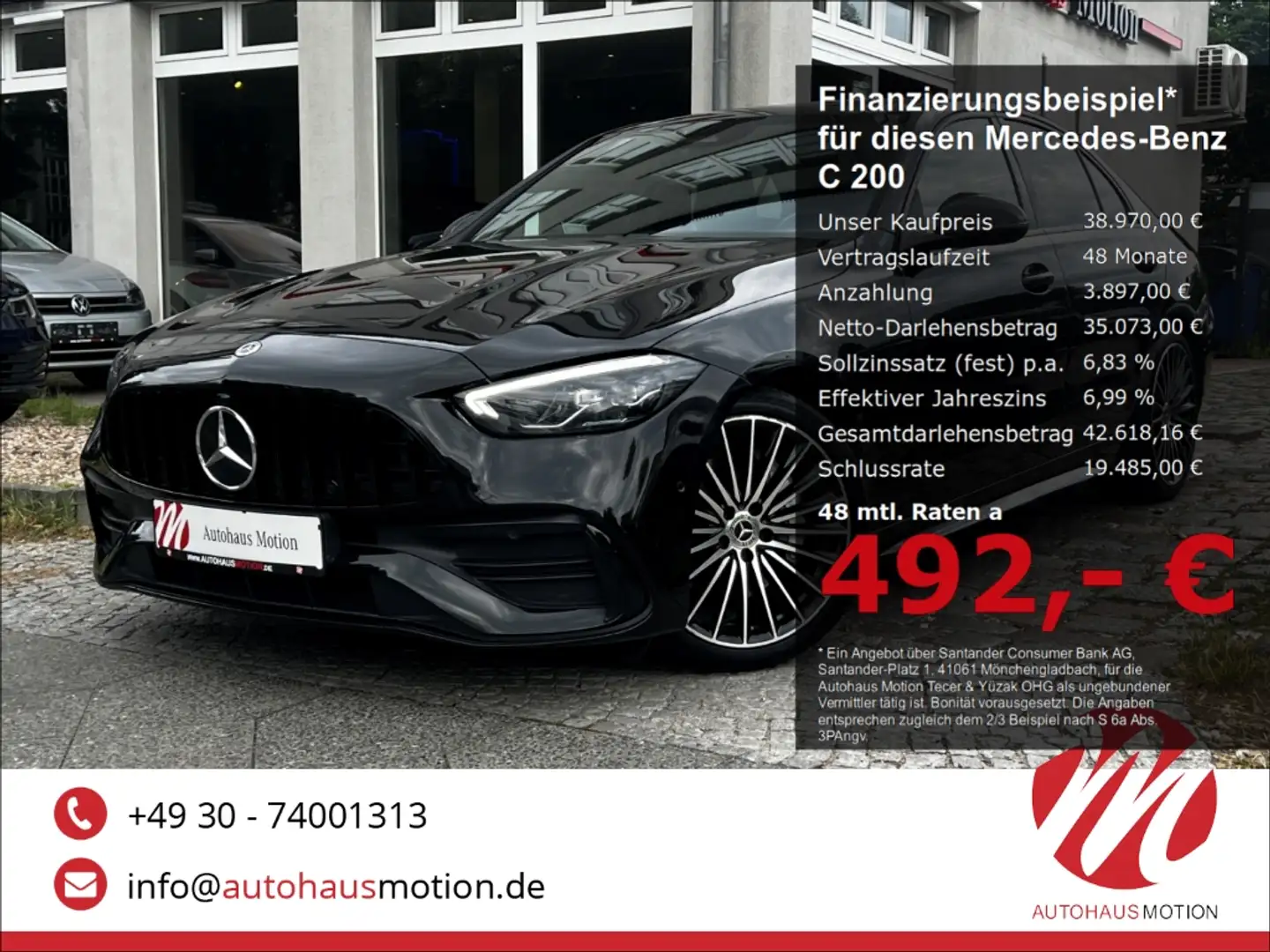Mercedes-Benz C 200 d AMG LED KAMERA AMBIENTE NAVI StandHZG Schwarz - 1