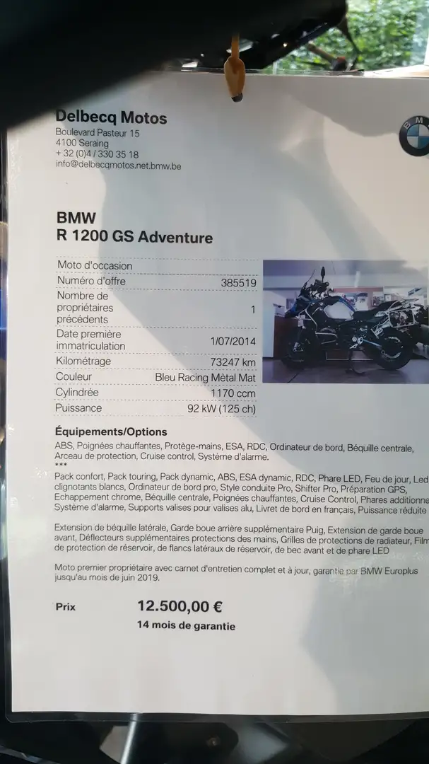 BMW R 1200 GS Adventure Blauw - 2