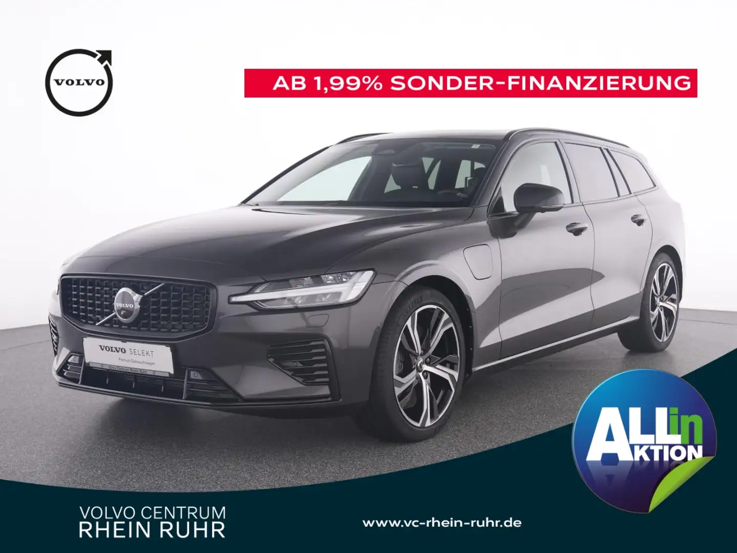 Volvo V60 T6 Twin Engine+AHK+LICHT PAK+SSD+DAB+H&K AWD Plus Grau - 1