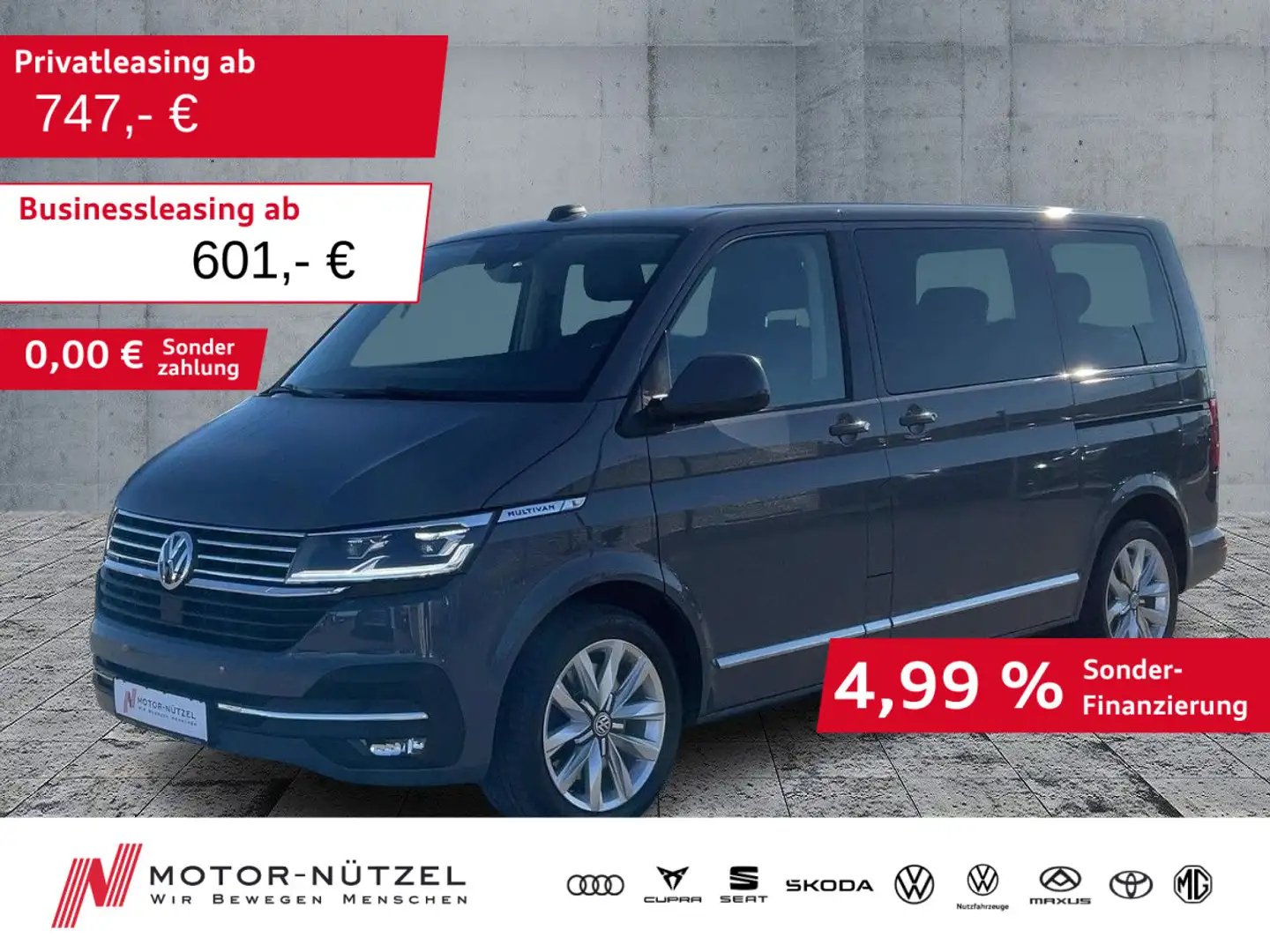 Volkswagen T6.1 Multivan 2.0 TDI 4M GENERATION SIX LED+NAVI Grau - 1