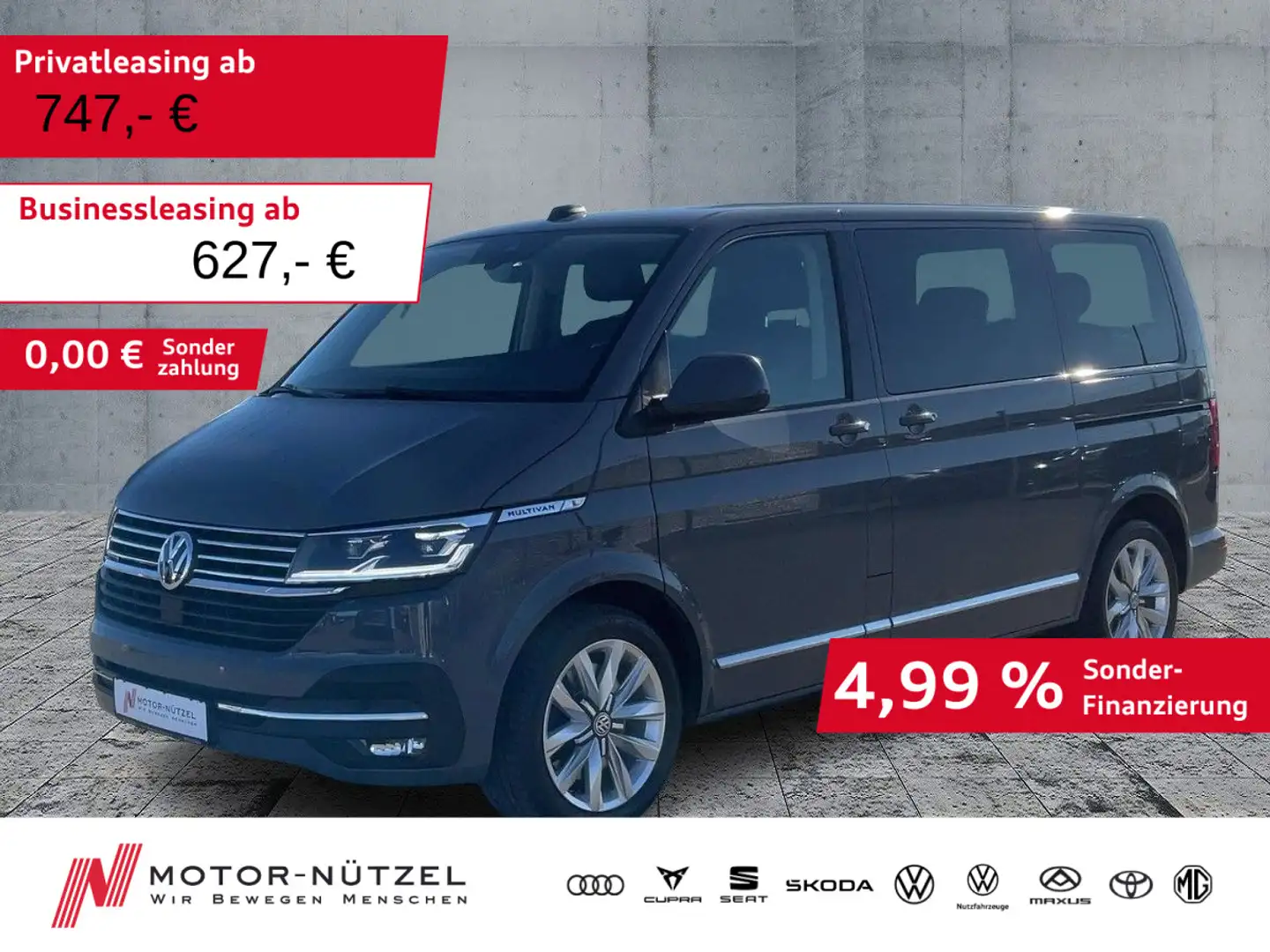 Volkswagen T6.1 Multivan 2.0 TDI 4M GENERATION SIX LED+NAVI Grau - 1