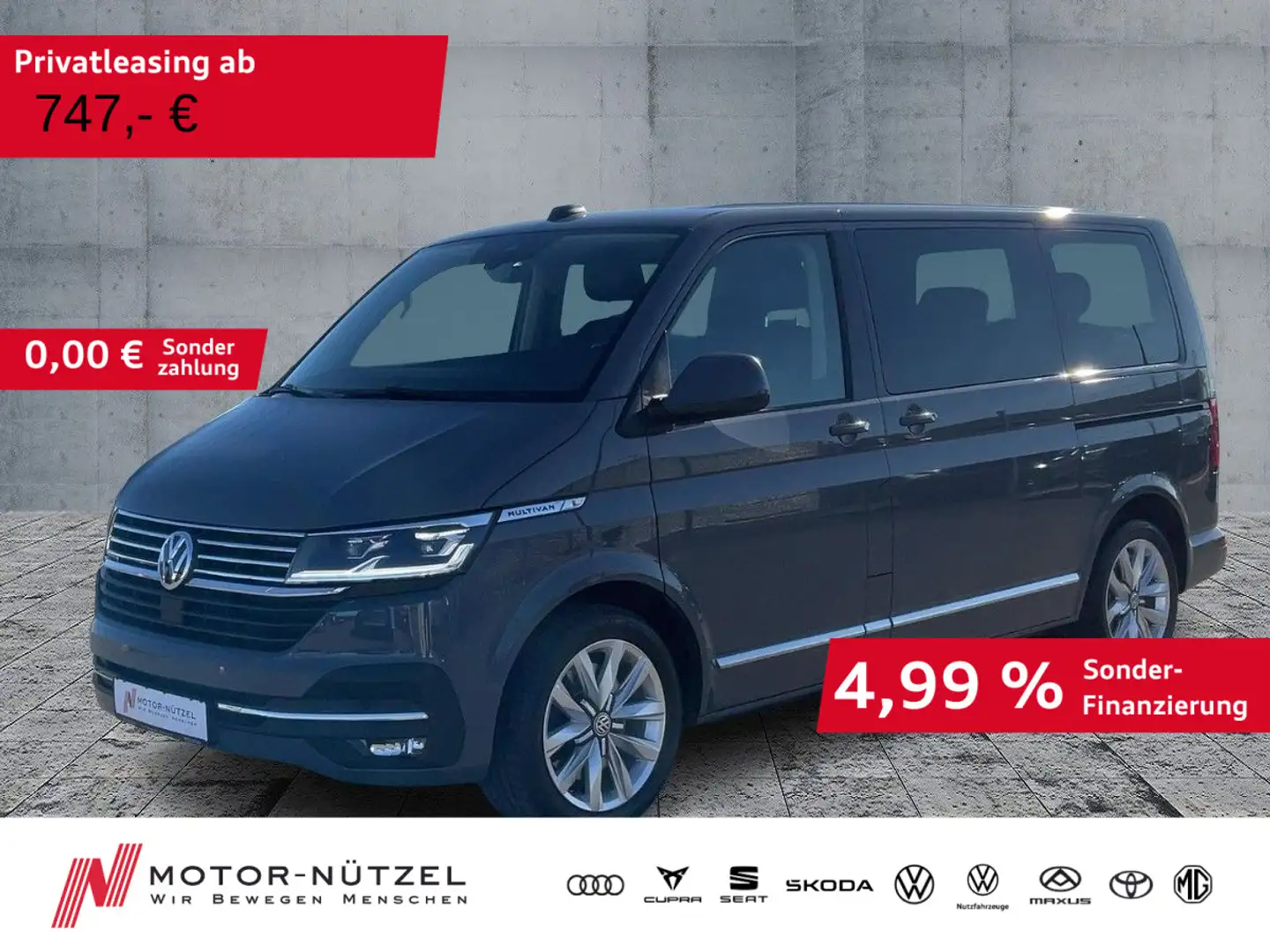 Volkswagen T6.1 Multivan 2.0 TDI 4M GENERATION SIX LED+NAVI Grijs - 1