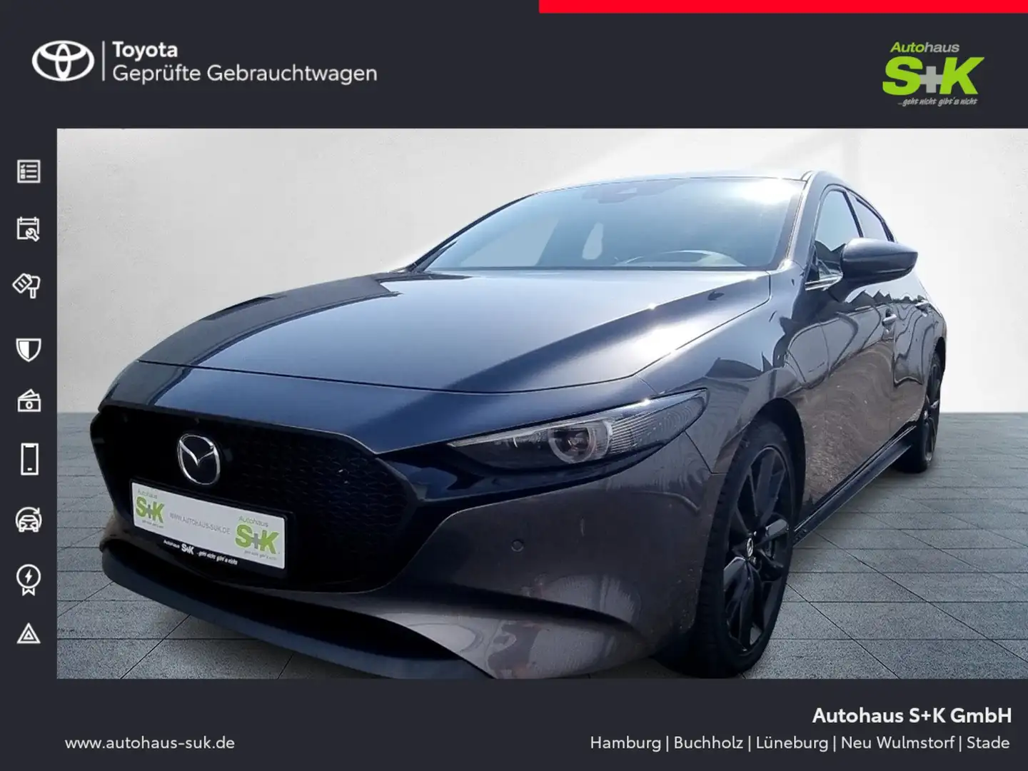 Mazda 3 SKYACTIV-X M-Hybrid Edition 100*LED+KLIMA+BOSE** Grijs - 1