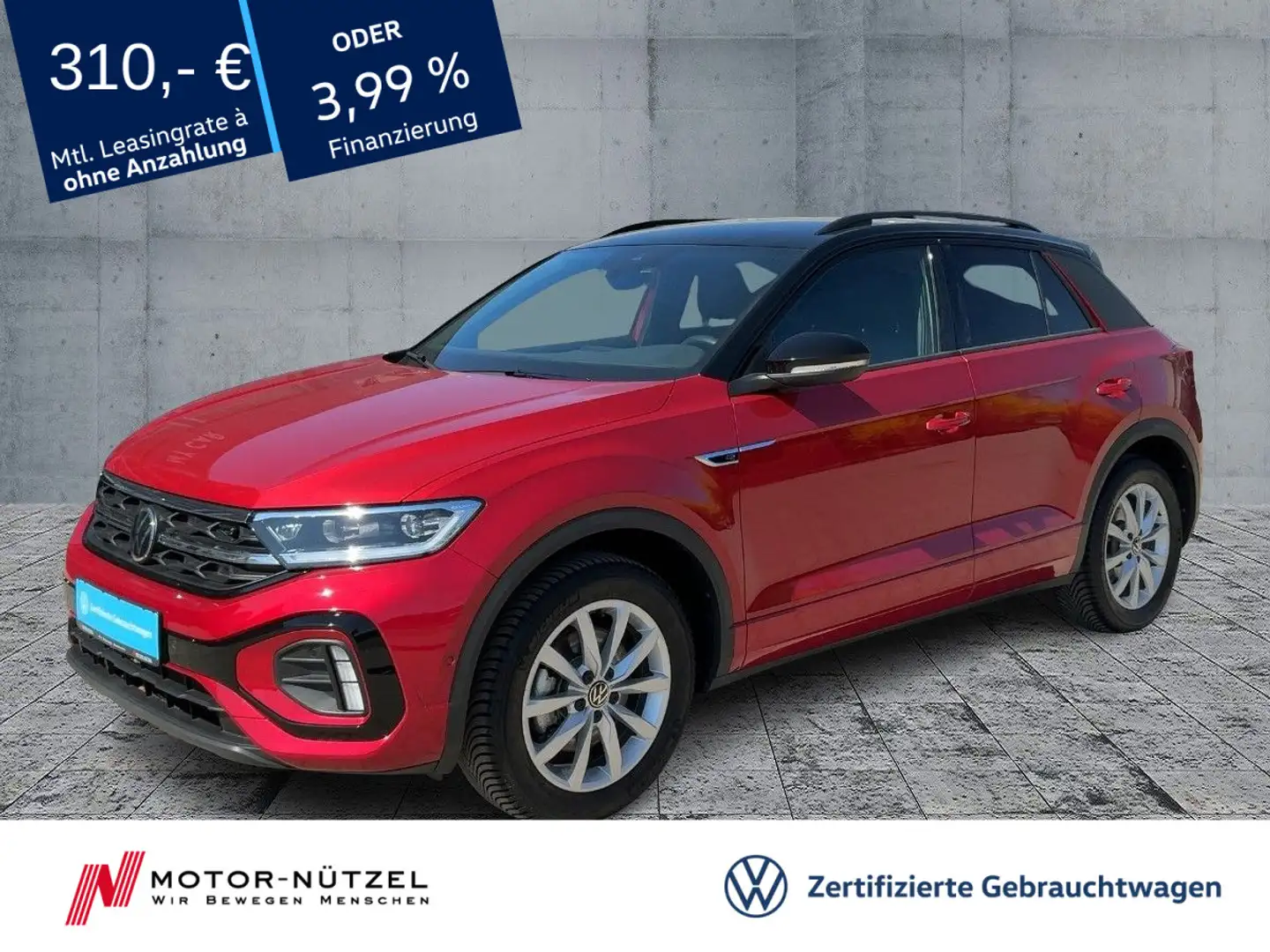 Volkswagen T-Roc 2.0 TDI 4M DSG R-LINE 5JG+LEDplus+NAVI+AHK Rot - 1