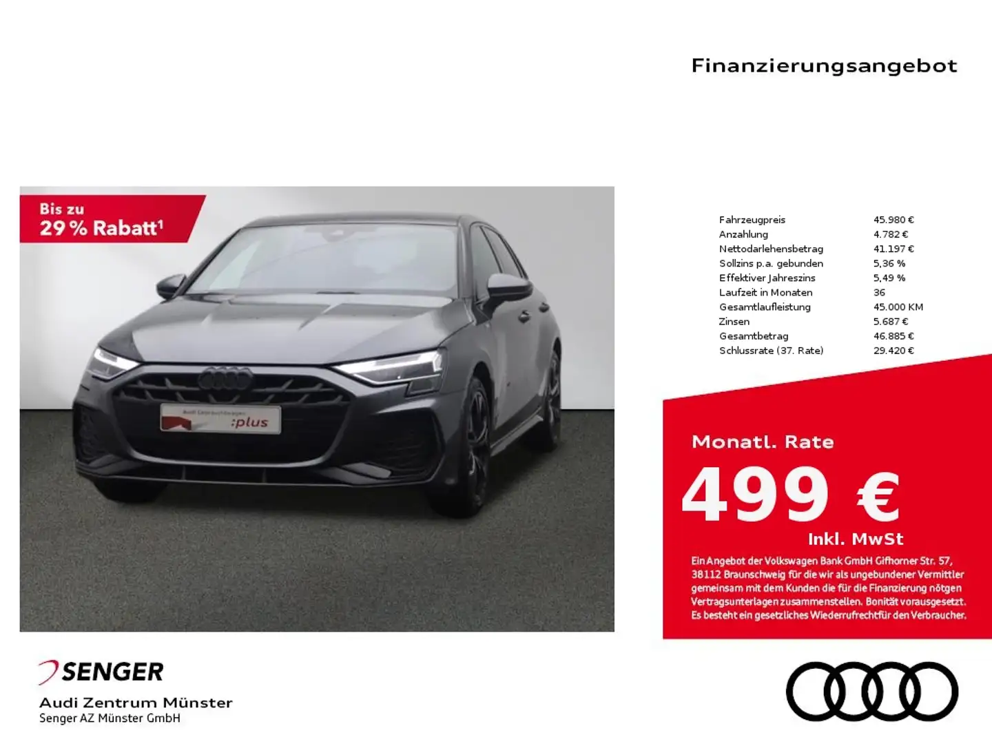 Audi A3 35 TFSI S line Kamera Komfortpaket Grau - 1