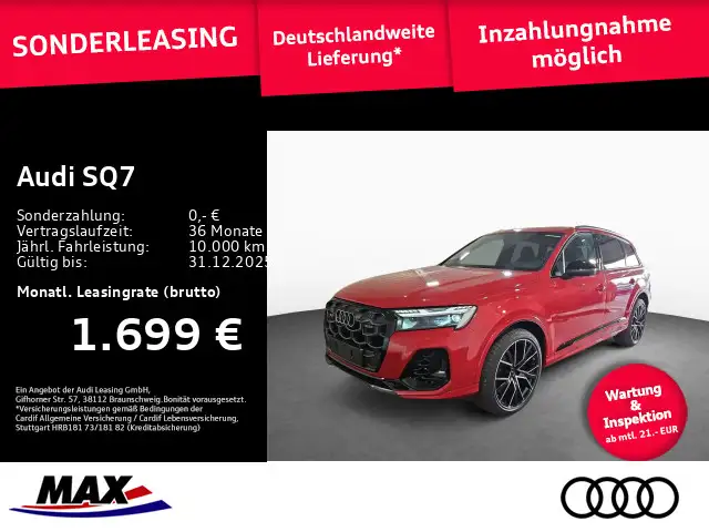 Audi SQ7 SUV TFSI AHK+HUD+7-SITZE+PANO+MEMORY+STHZG