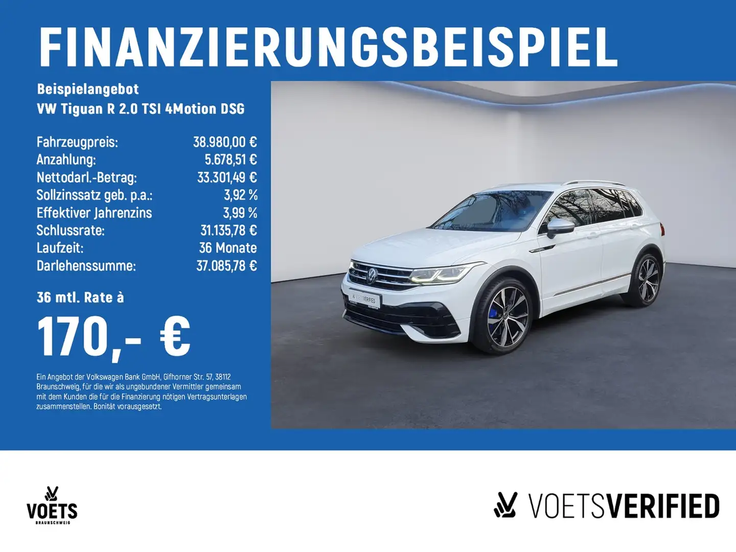 Volkswagen Tiguan R 2.0 TSI 4Motion DSG MATRIX-LED+RearView+App-C... Weiß - 2