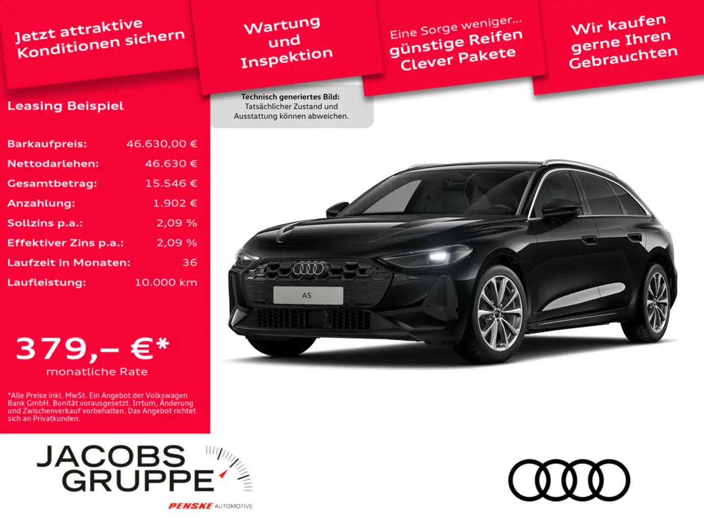 Audi A5 Avant TFSI quattro S tronic AHK, Businessp Schwarz - 1