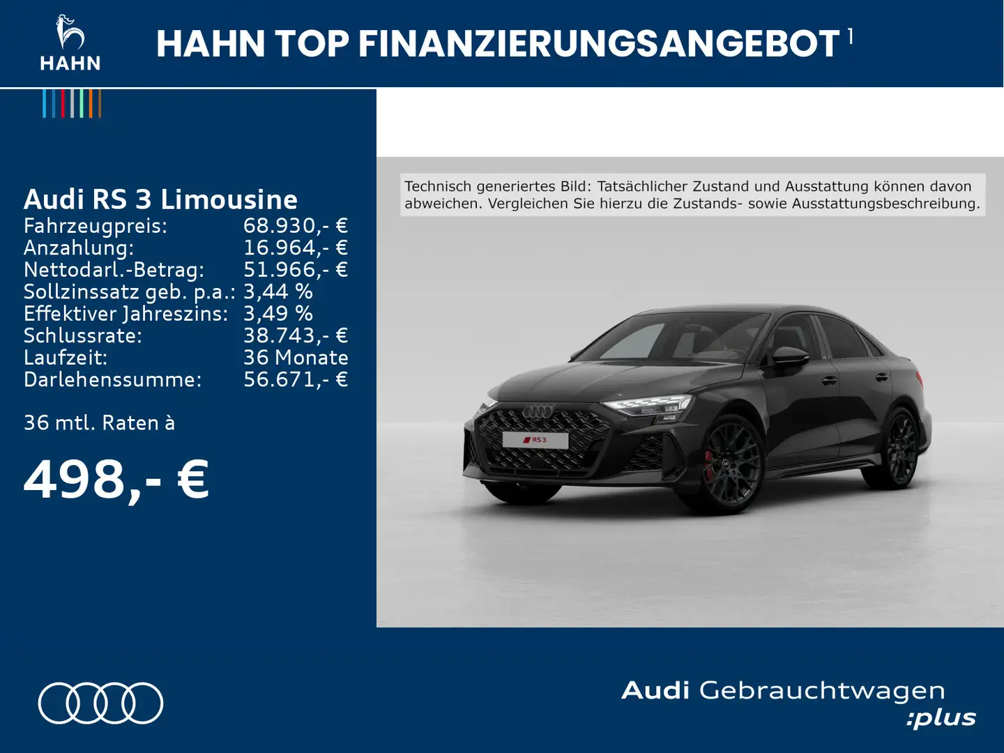 Audi RS3 quattro 280 km/h Pano Matrix Lede Schwarz - 2