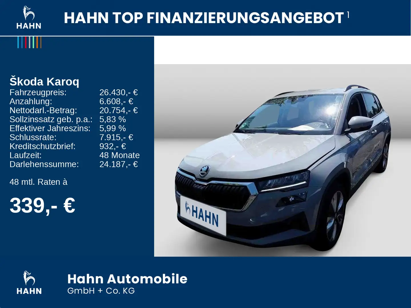 Skoda Karoq 1.5TSI DSG Style ACC AHK Cam Navi Standhei Grau - 2