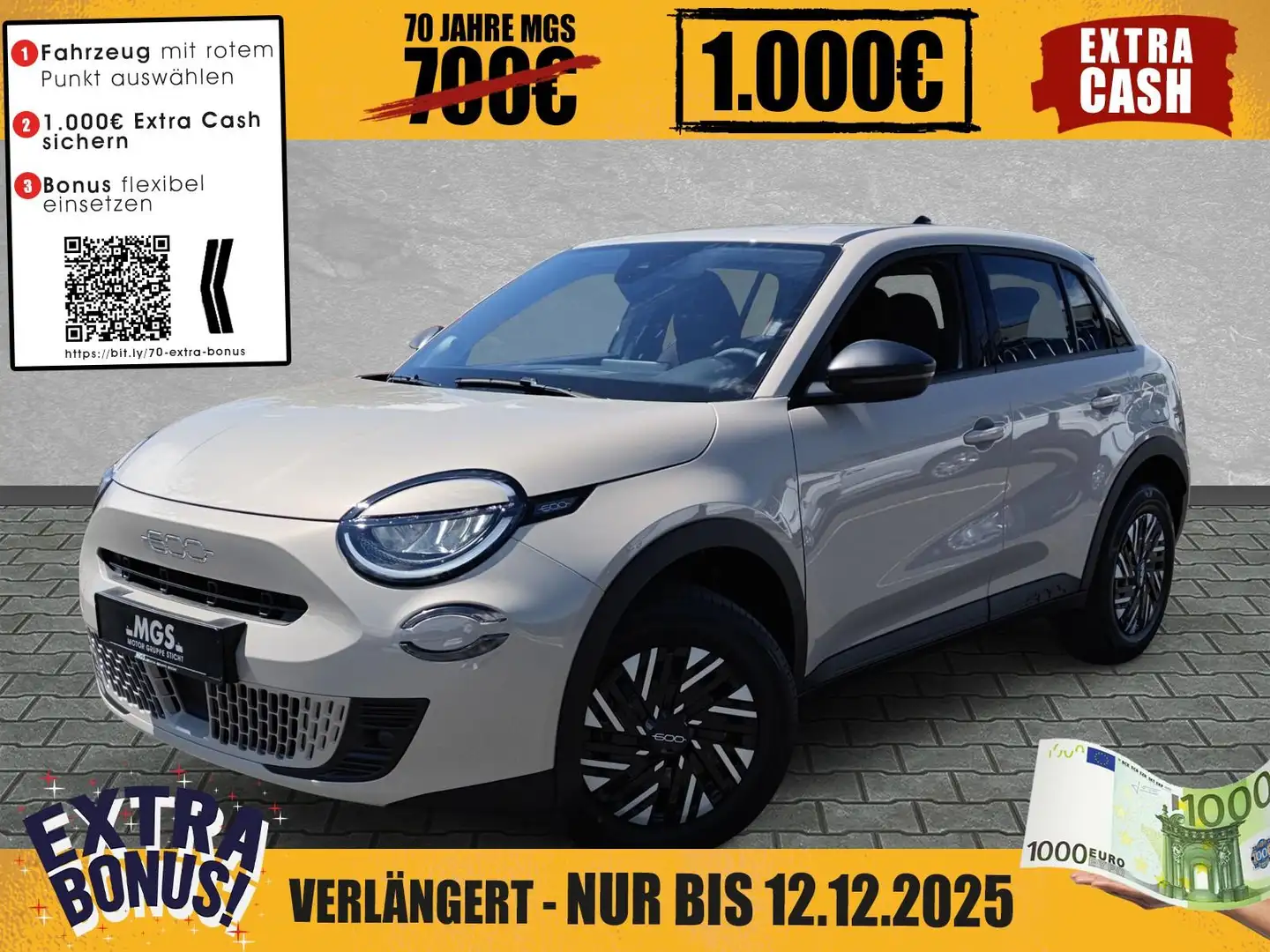 Fiat 600 Hybrid 1.2 #SHZ #ANDROID #KLIMA #BT #NAVI Beige - 1