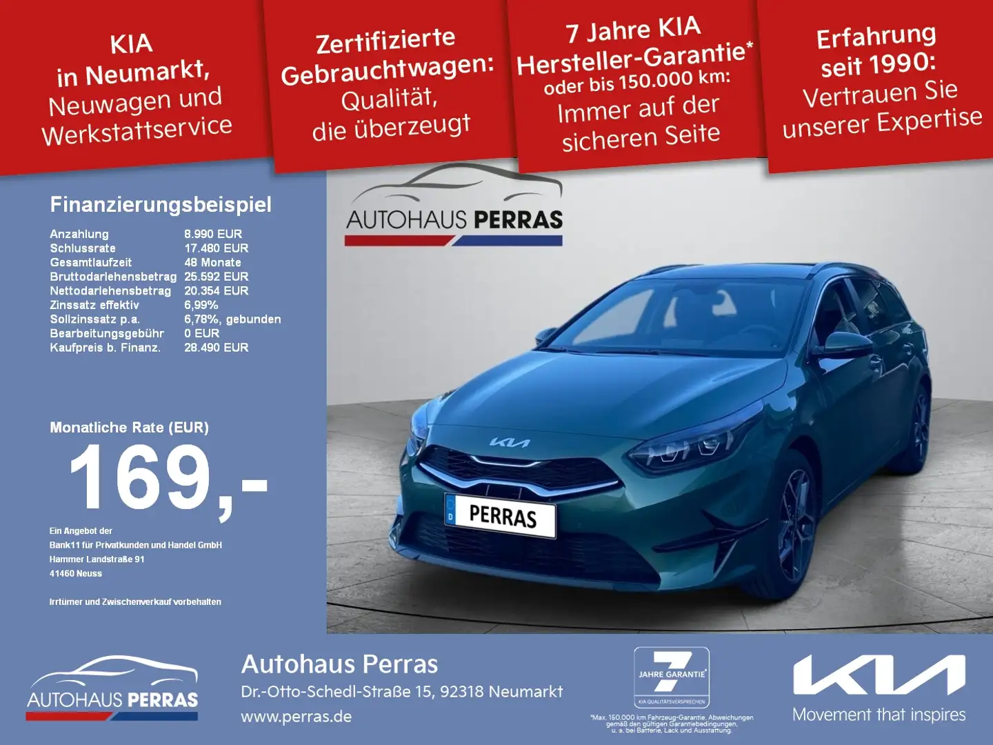 Kia Ceed SW / cee'd SW CEED SW 1.5T 140 DCT7 SPIRIT TECH Grün - 1