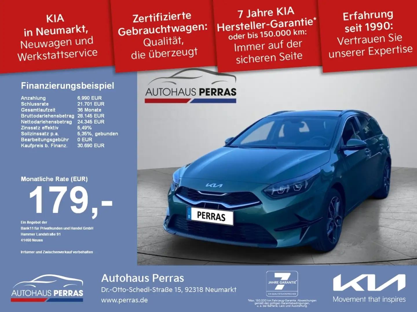 Kia Ceed SW / cee'd SW CEED SW 1.5T 140 DCT7 SPIRIT TECH Grün - 1