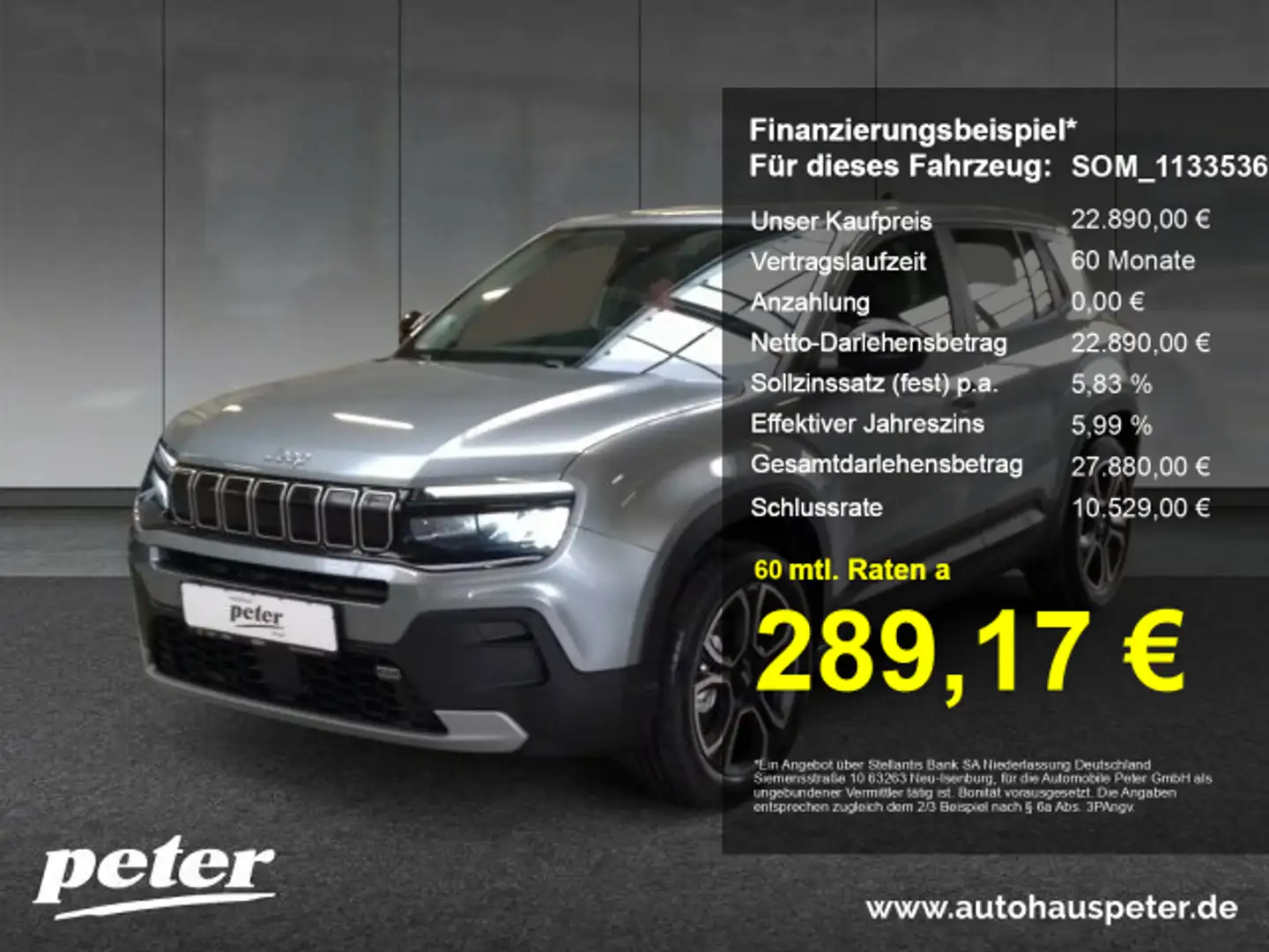 Jeep Avenger AVENGER Altitude 1.2 GSE T3 100 PS Grau - 1