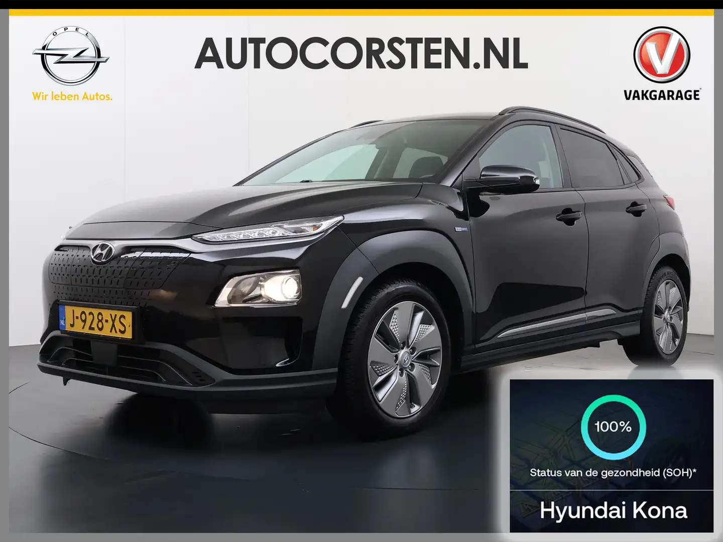 Hyundai KONA EV Fashion 64kWh SOH 100% Warmtepomp Head Up Displ Noir - 1