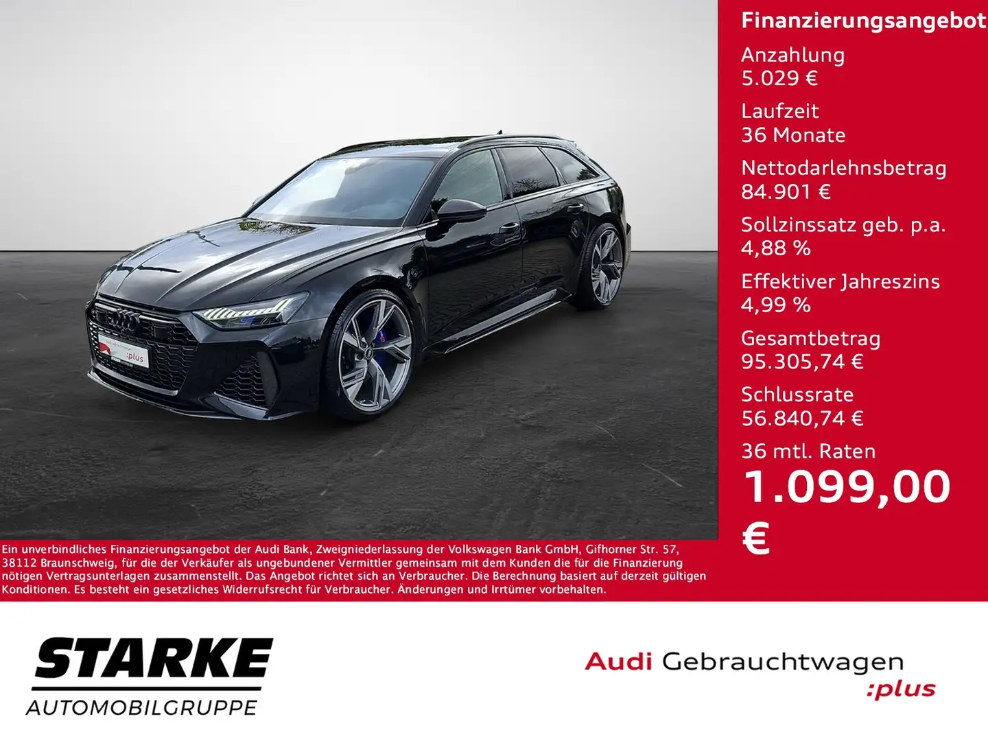 Audi RS6 RS 6 Avant tiptronic RS-Dynamikpaket plus Keram... Schwarz - 1