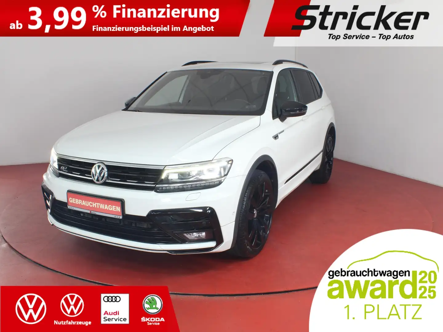 Volkswagen Tiguan Allspace R-Line Black Style 2.0TDI DSG 372,-ohne Anzahlung Weiß - 1