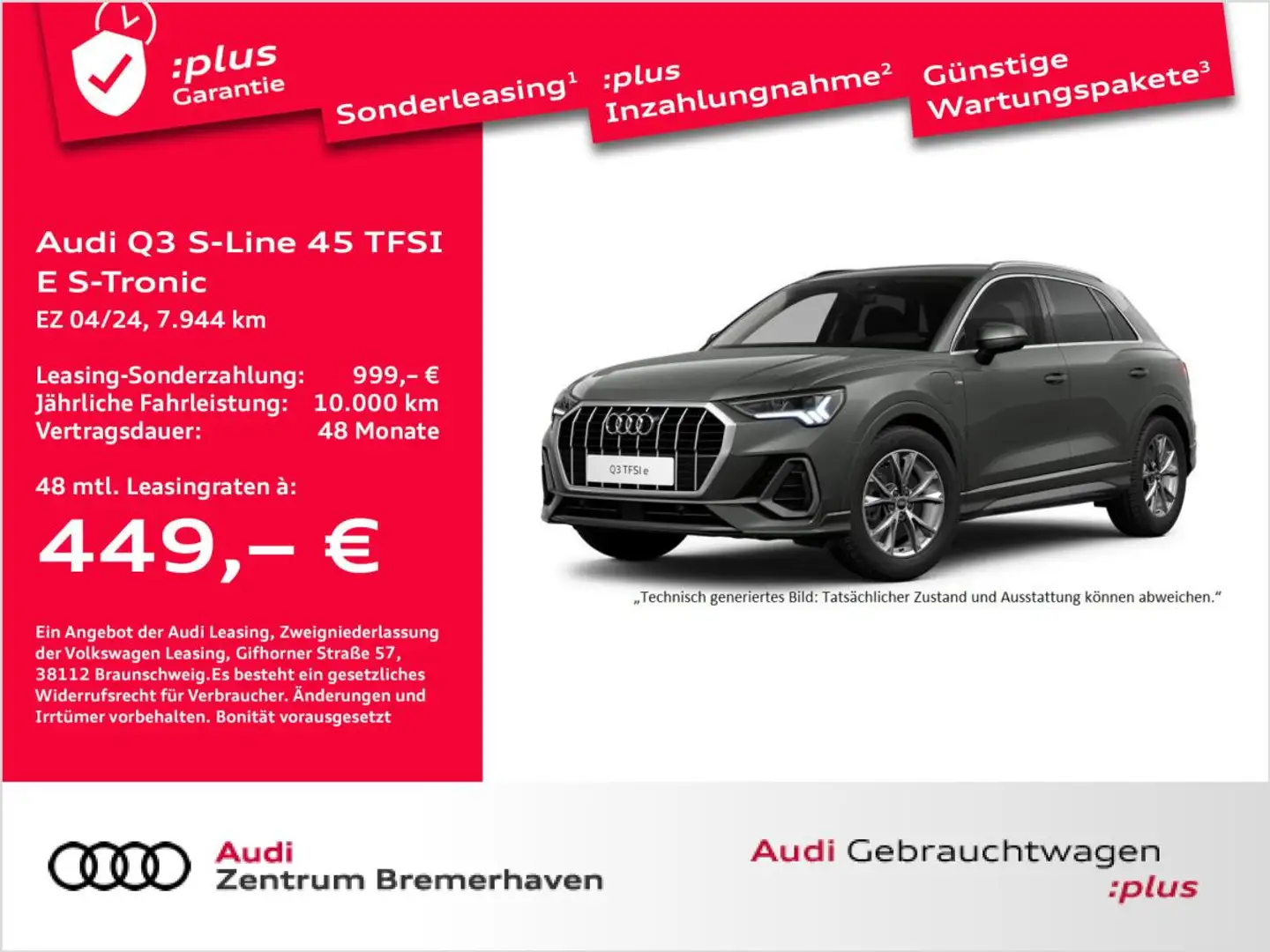 Audi Q3 S-LINE 45 TFSI E S-TRONIC AHK ACC LED E-SITZ Grau - 1