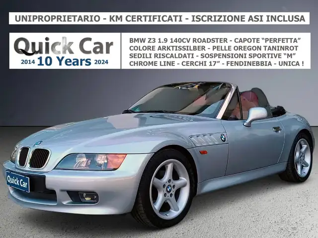 BMW Z3 Roadster 1.9 140CV INTERNI IN PELLE TOTALE ROSSA TANINROT,CAPOTE NERA,VOLANTE SPORTIVO "M",SEDILI ELETTRICI E RISCALDATI