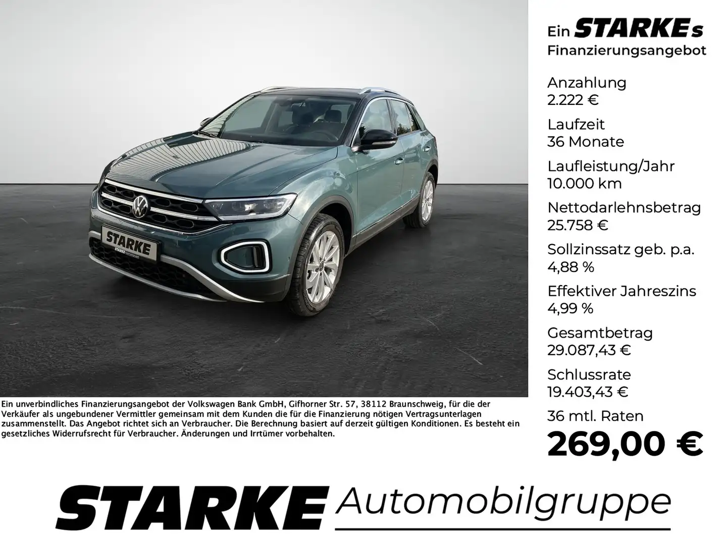 Volkswagen T-Roc 1.5 TSI DSG Style Blau - 1
