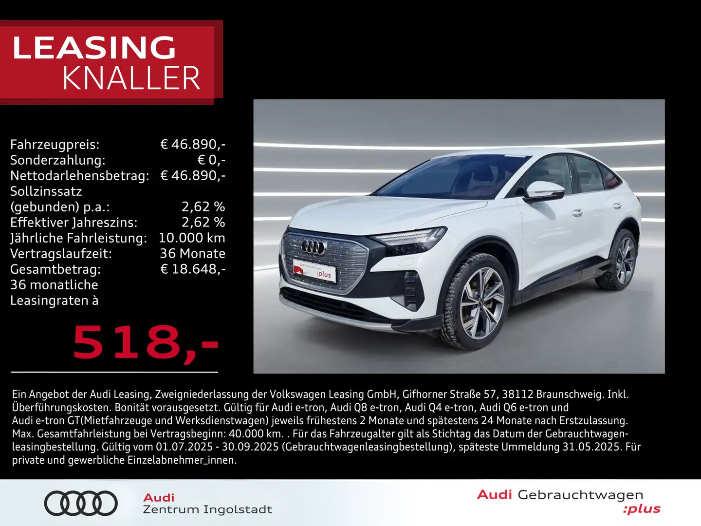Audi Q4 e-tron Q4 Sportback e-tron 45 qu MATRIX ACC Kamera 20" Weiß - 1