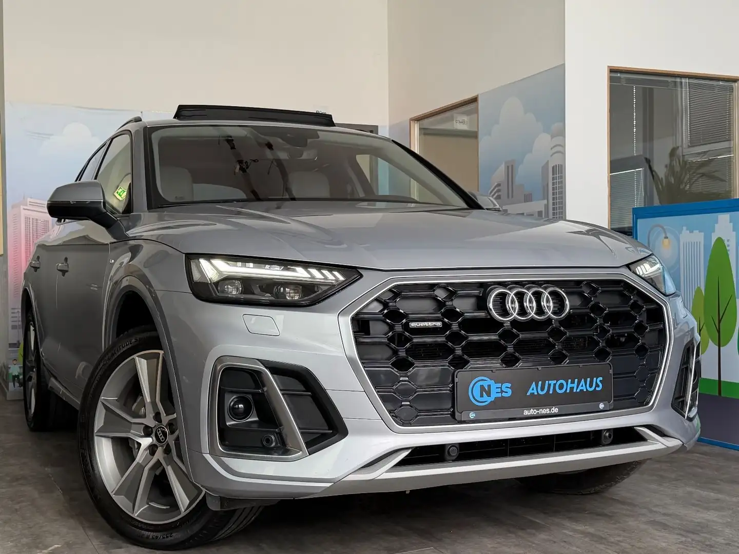 Audi Q5 40 TDI*QUATTRO*S LINE*ACC*PANO*B&O*MATRIX*20' Argent - 2