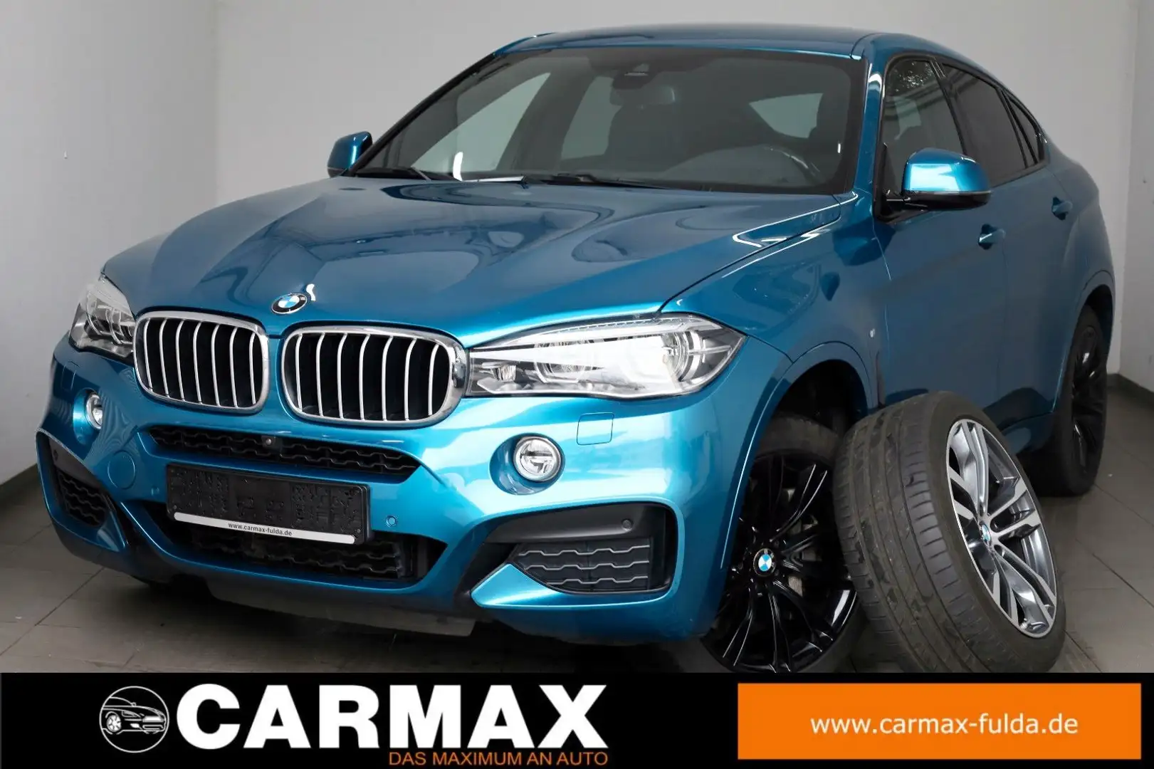 BMW X6 xDrive 50i M Sport Leder,Navi,LED,360° Kamera Blauw - 1