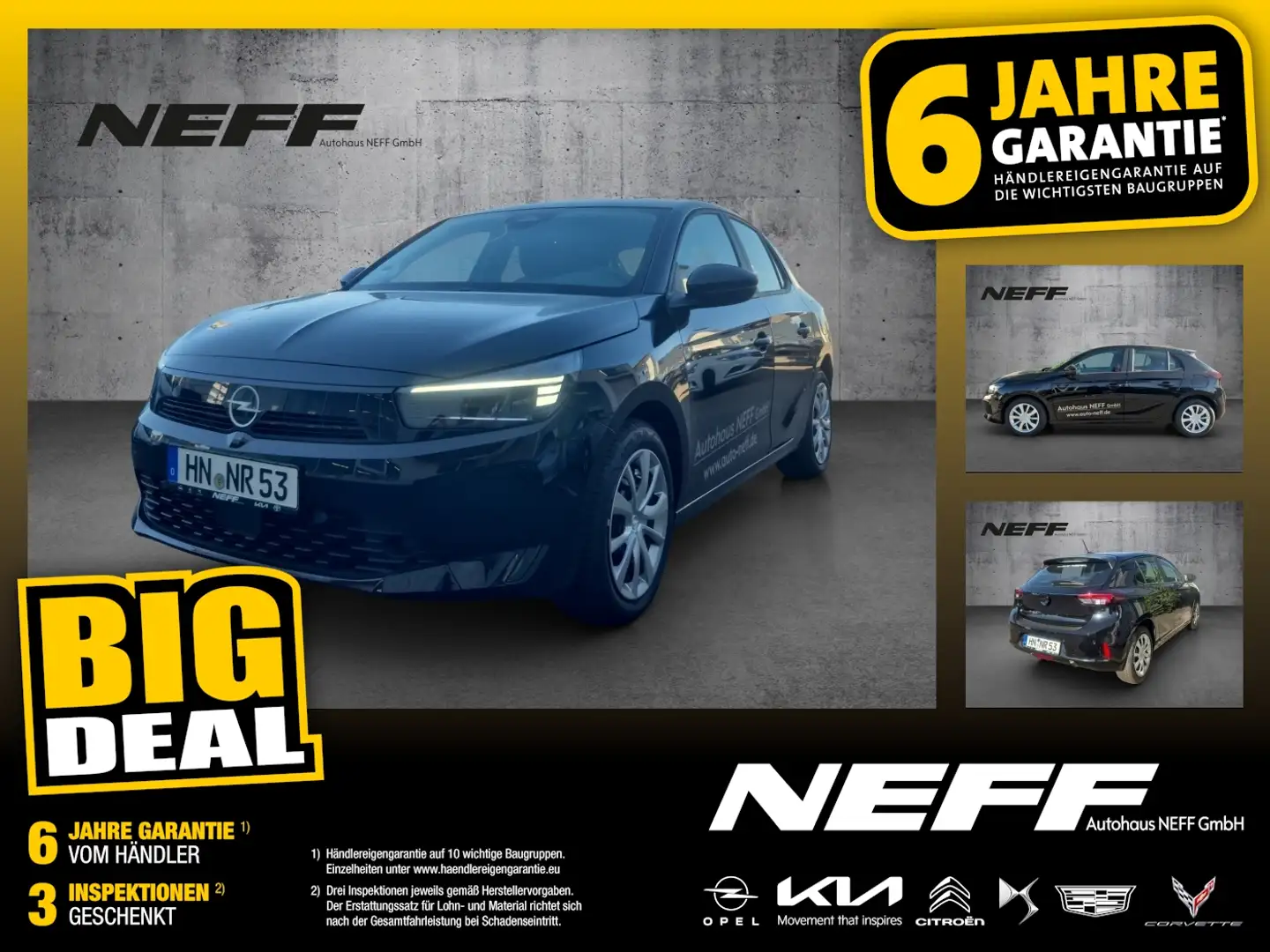 Opel Corsa F 1.2 Turbo Edition +FLA LED PDC SpurH Schwarz - 1