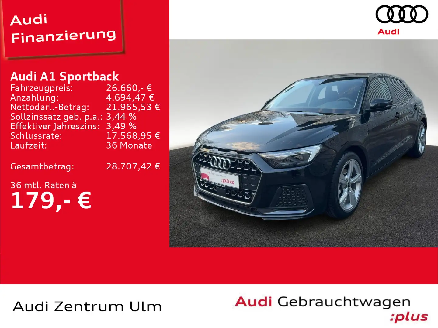 Audi A1 advanced 30TFSI 17 LED NAVI KEYLESS Schwarz - 1