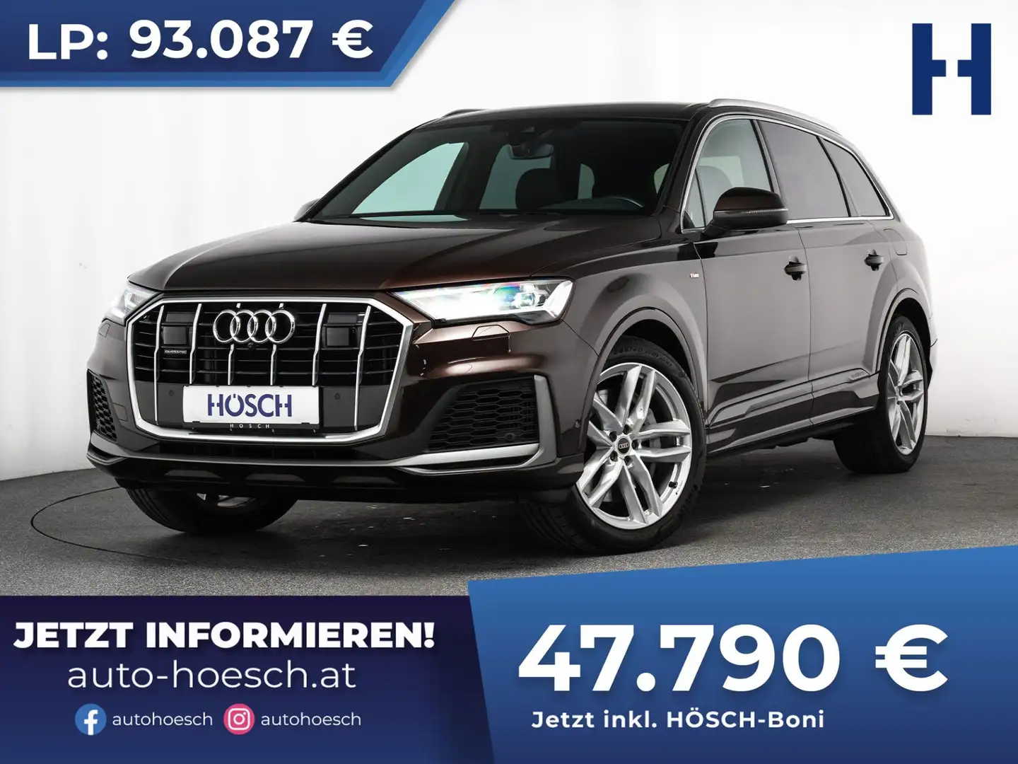 Audi Q7 55 TFSI e quattro 2xS-LINE 21" AHK LUFT ACLANTARA Braun - 1