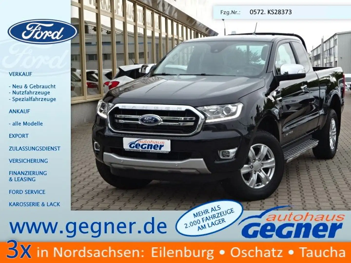 Ford Ranger Extra 170PS Autm. Limited Navi AHK Noir - 1