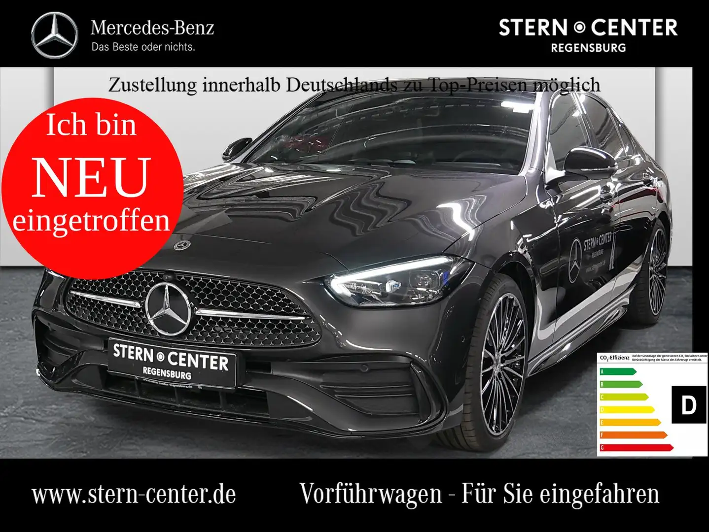 Mercedes-Benz C 220 d AMG MBUX SHD LED AHK 360 Night Cam Totw Grijs - 1