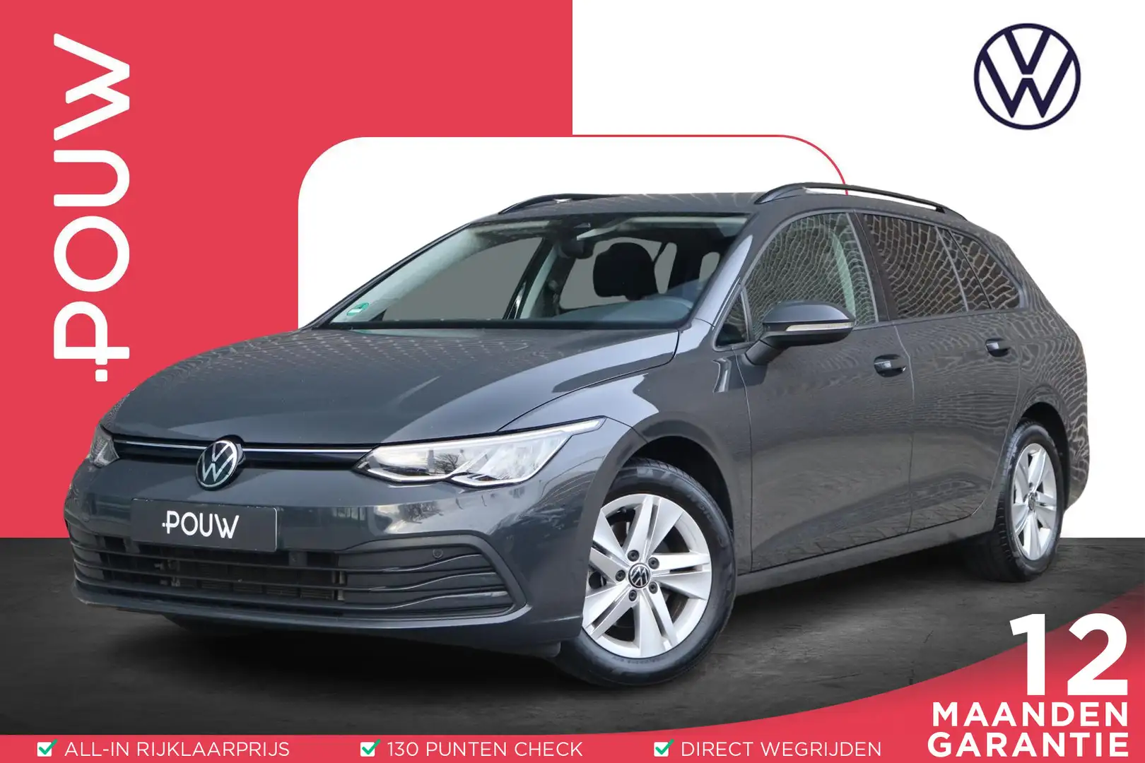 Volkswagen Golf Variant 1.0 eTSI 110pk DSG Life | Navigatie | Trekhaak Weg Gris - 1