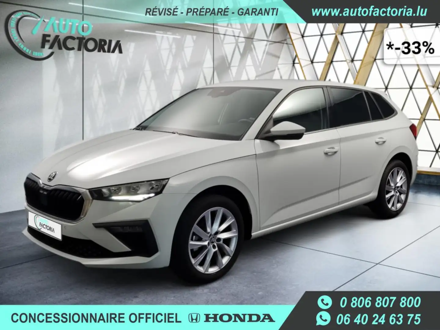 Skoda Scala -33% 1.0 TSI BVA 115cv+MIRRORLINK+CAM+LED+Opts Beige - 1