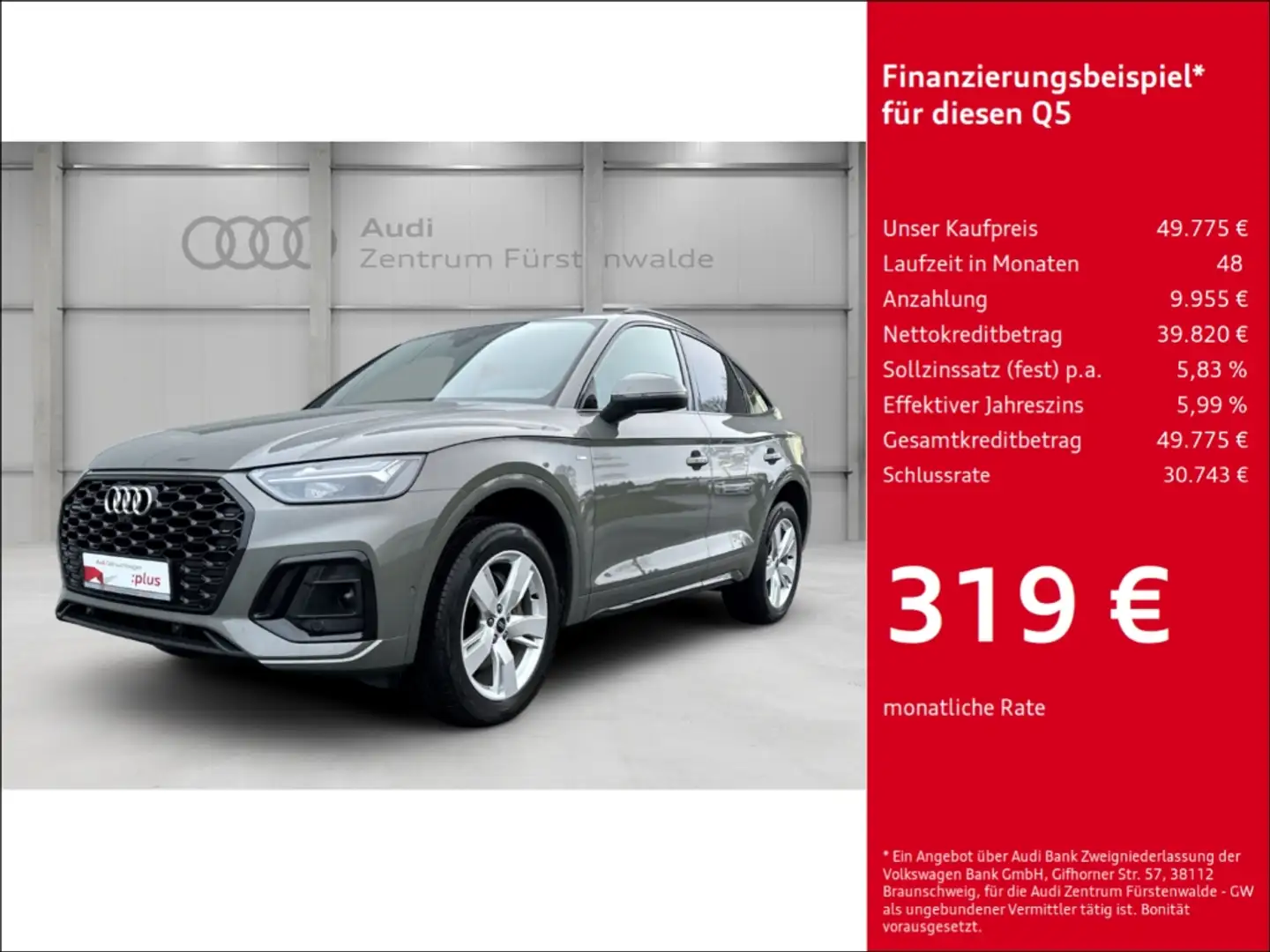 Audi Q5 Sportback 40 TDI quattro S tronic S line AHK-klapp Grigio - 1